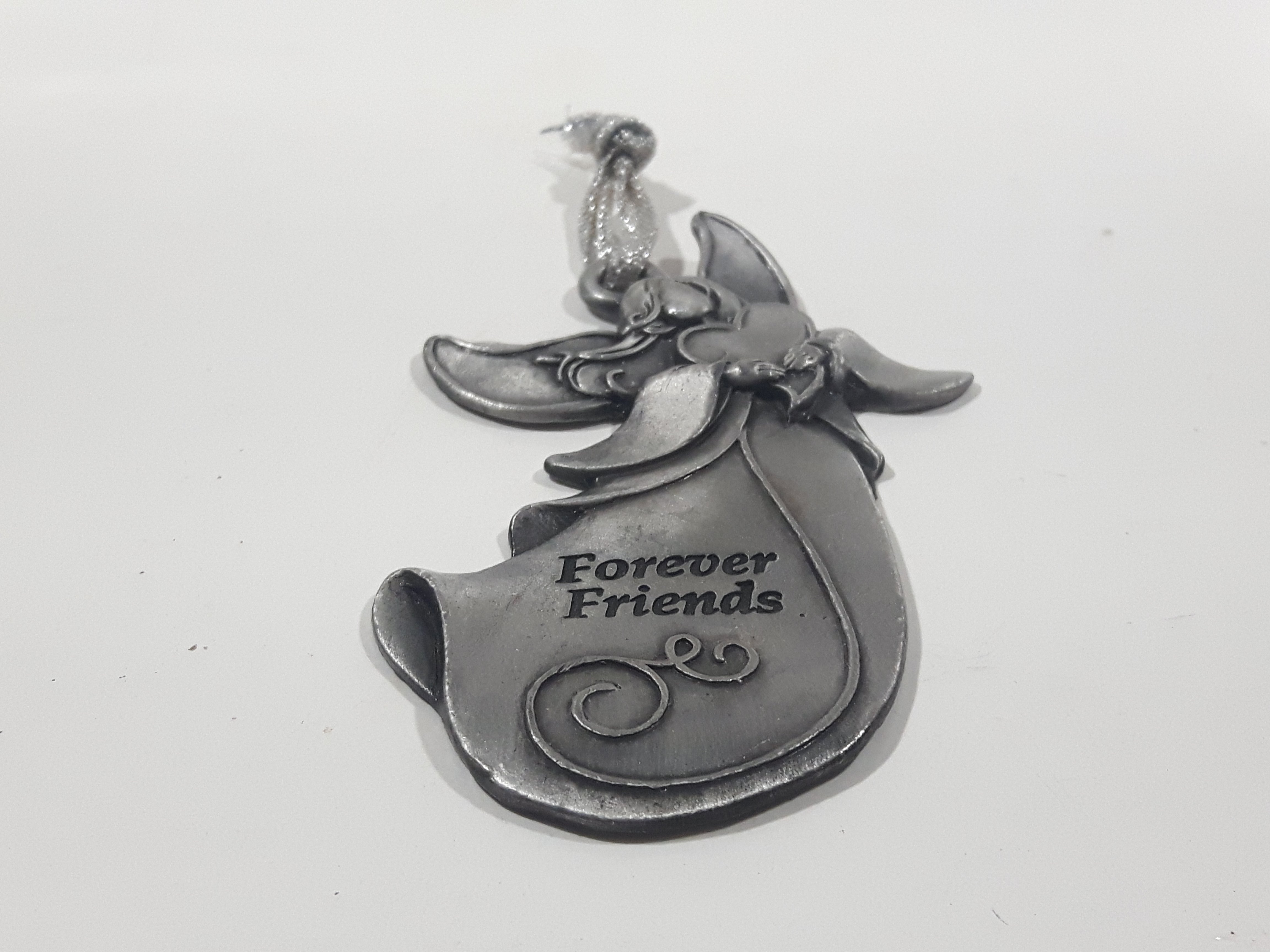 Forever Friends Angel Holding Heart Pewter Metal Christmas Tree Ornament 3