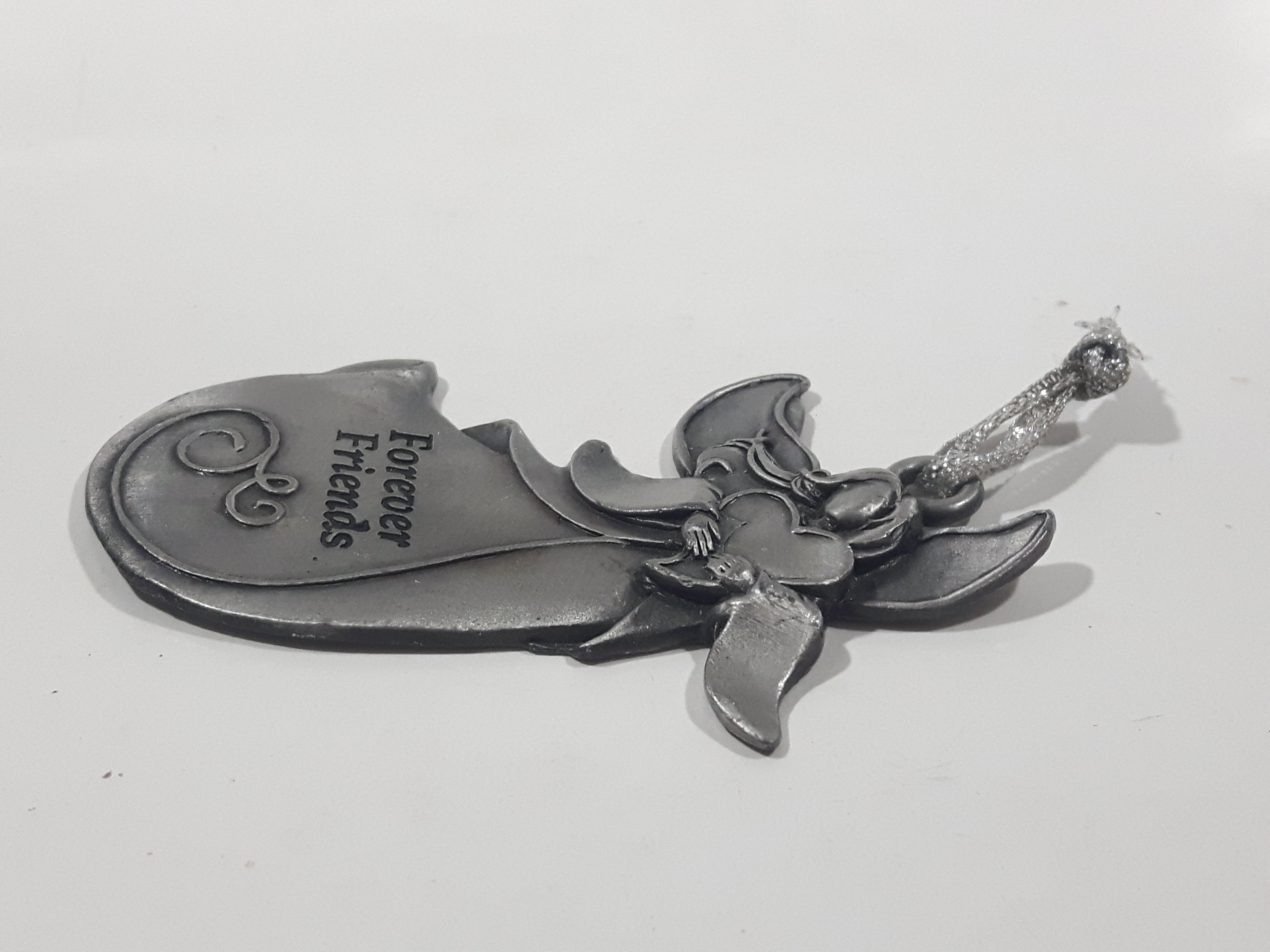 Forever Friends Angel Holding Heart Pewter Metal Christmas Tree Ornament 4