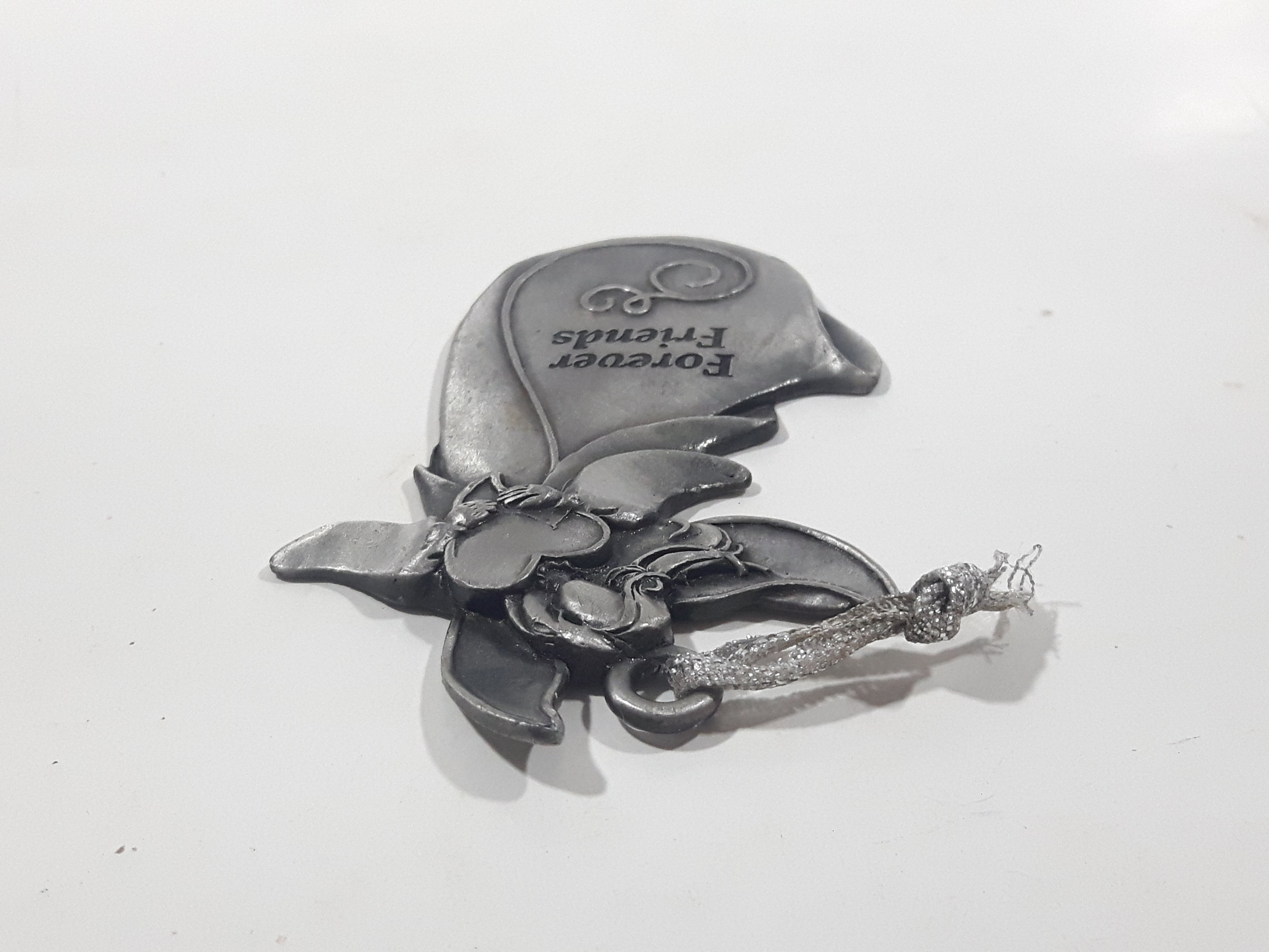 Forever Friends Angel Holding Heart Pewter Metal Christmas Tree Ornament 5