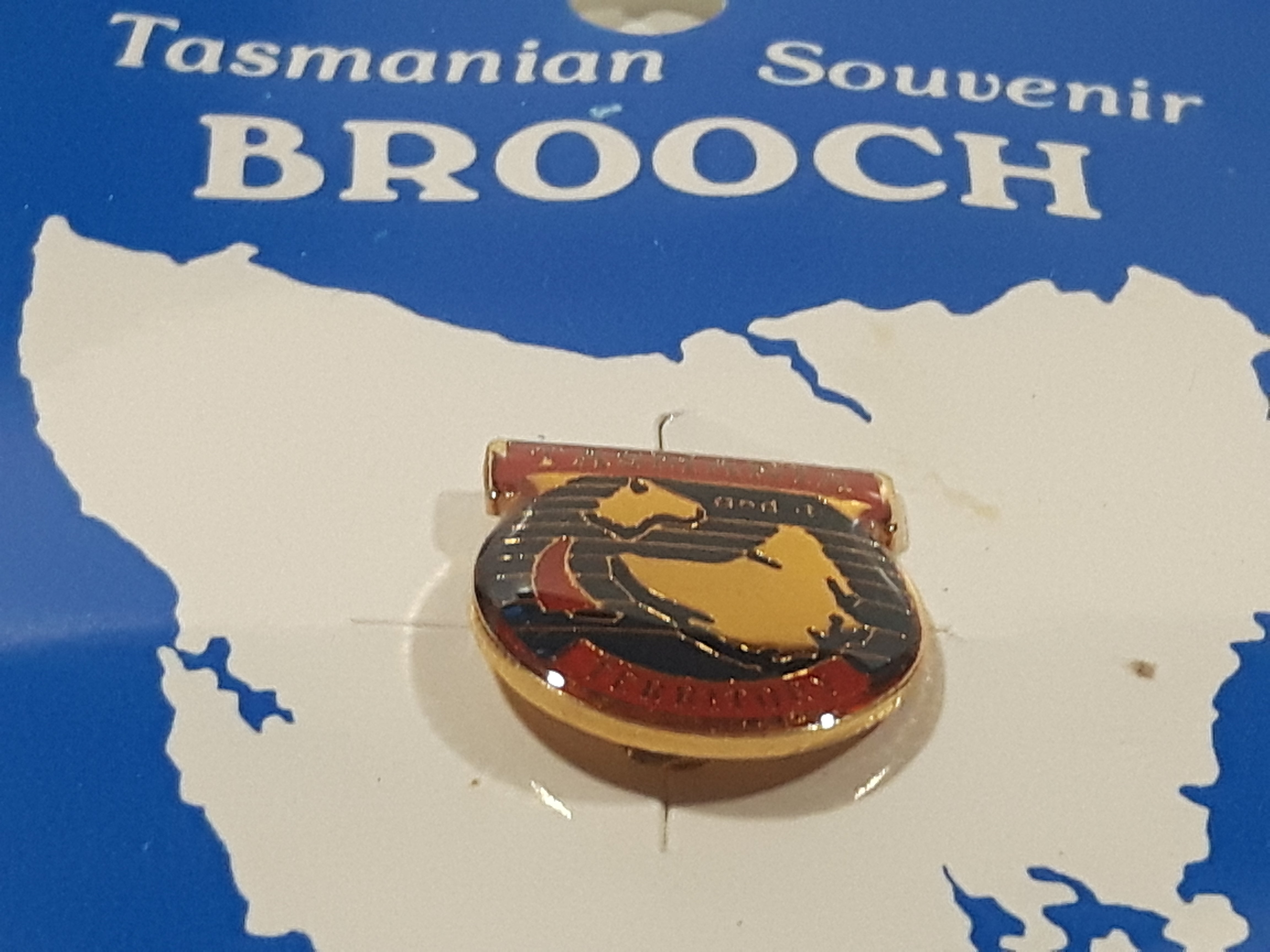 Tasmania and its Territory Enamel Metal Lapel Pin Brooch on Card 3