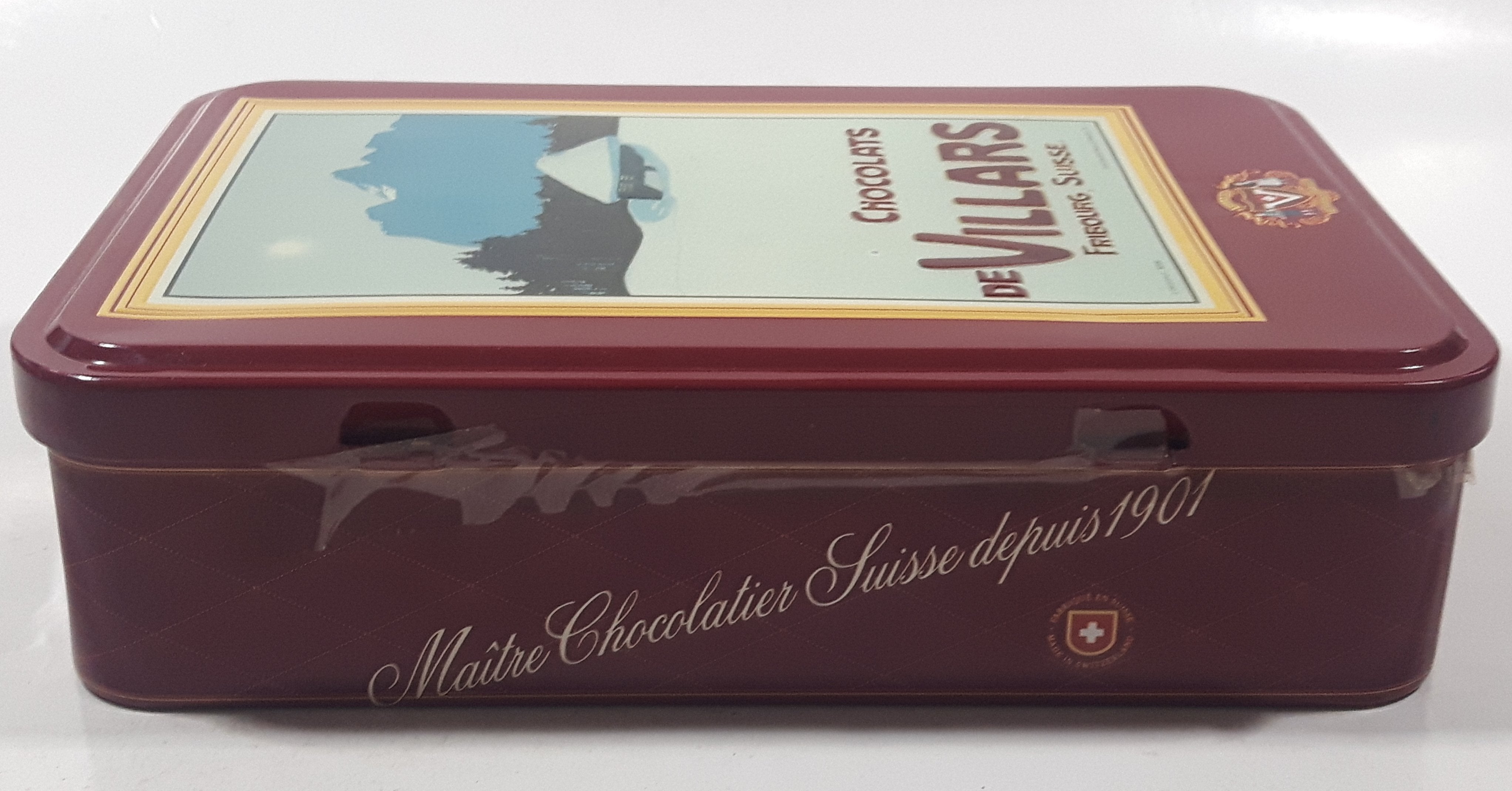 De Villars Fribourg Suisse Chocolats E. Cardinaux, Berne Tin Metal Container 5