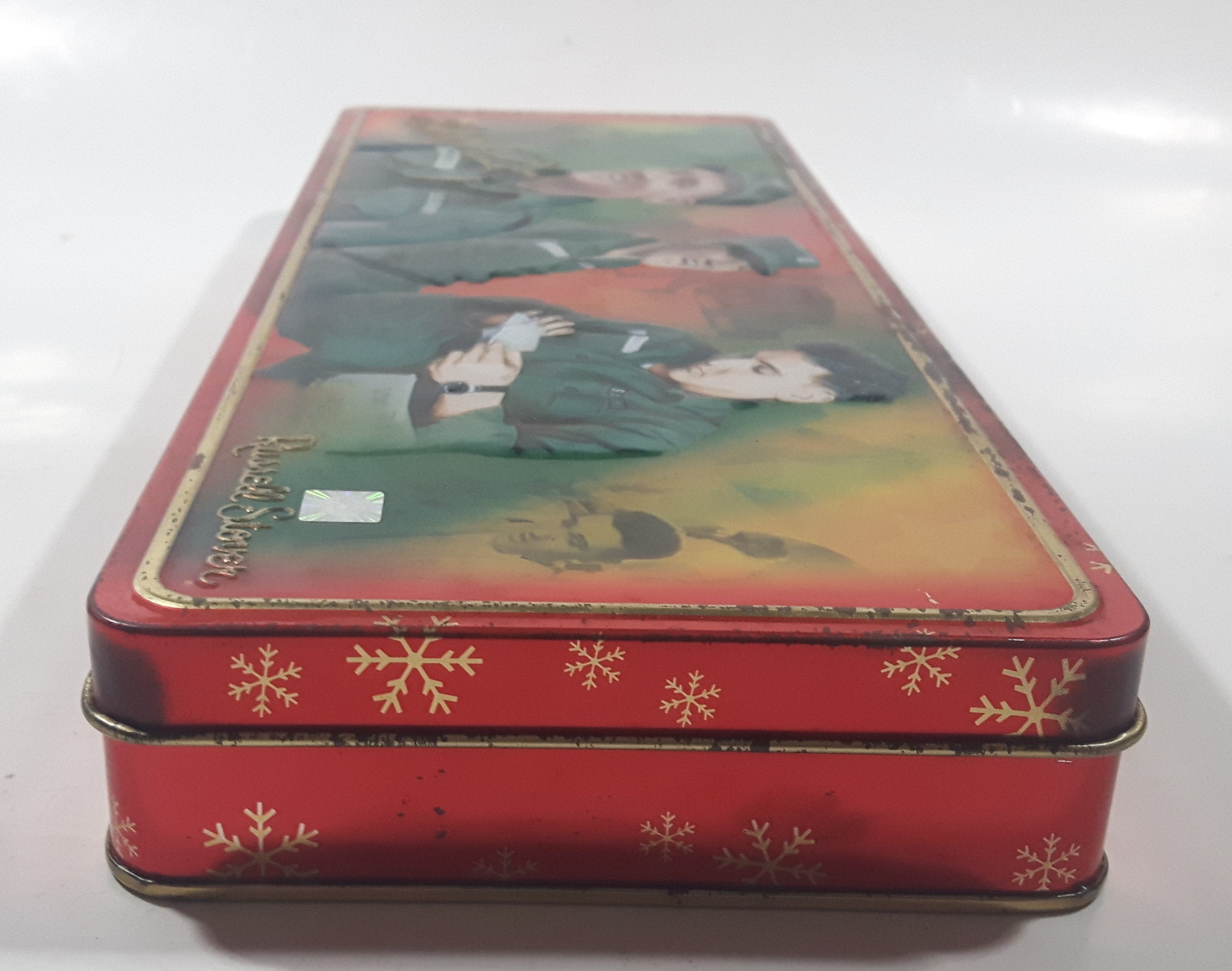 2002 Russell Stover Elvis Presley Enterprises Elvis Presley U.S. Army 12 3/8" Long Embossed Tin Metal Container 3