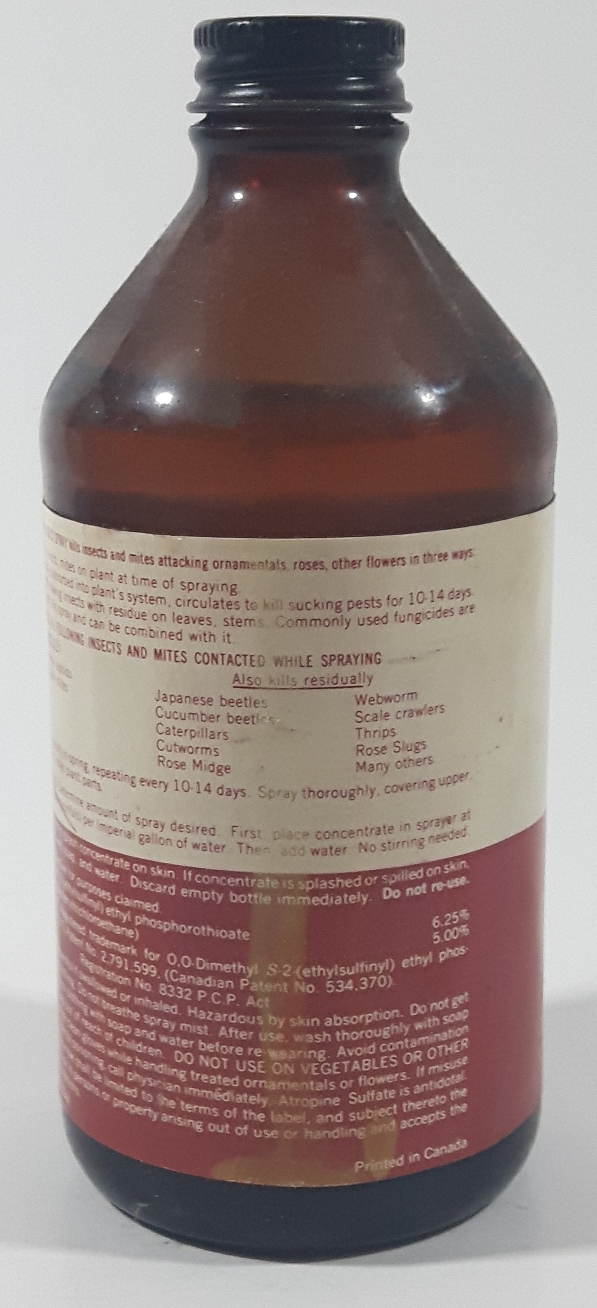 Vintage Elanco Products Greenfield Systemic Insect Spray 228mL 8 Fl Oz 5 1/2" Tall Brown Glass Bottle 6