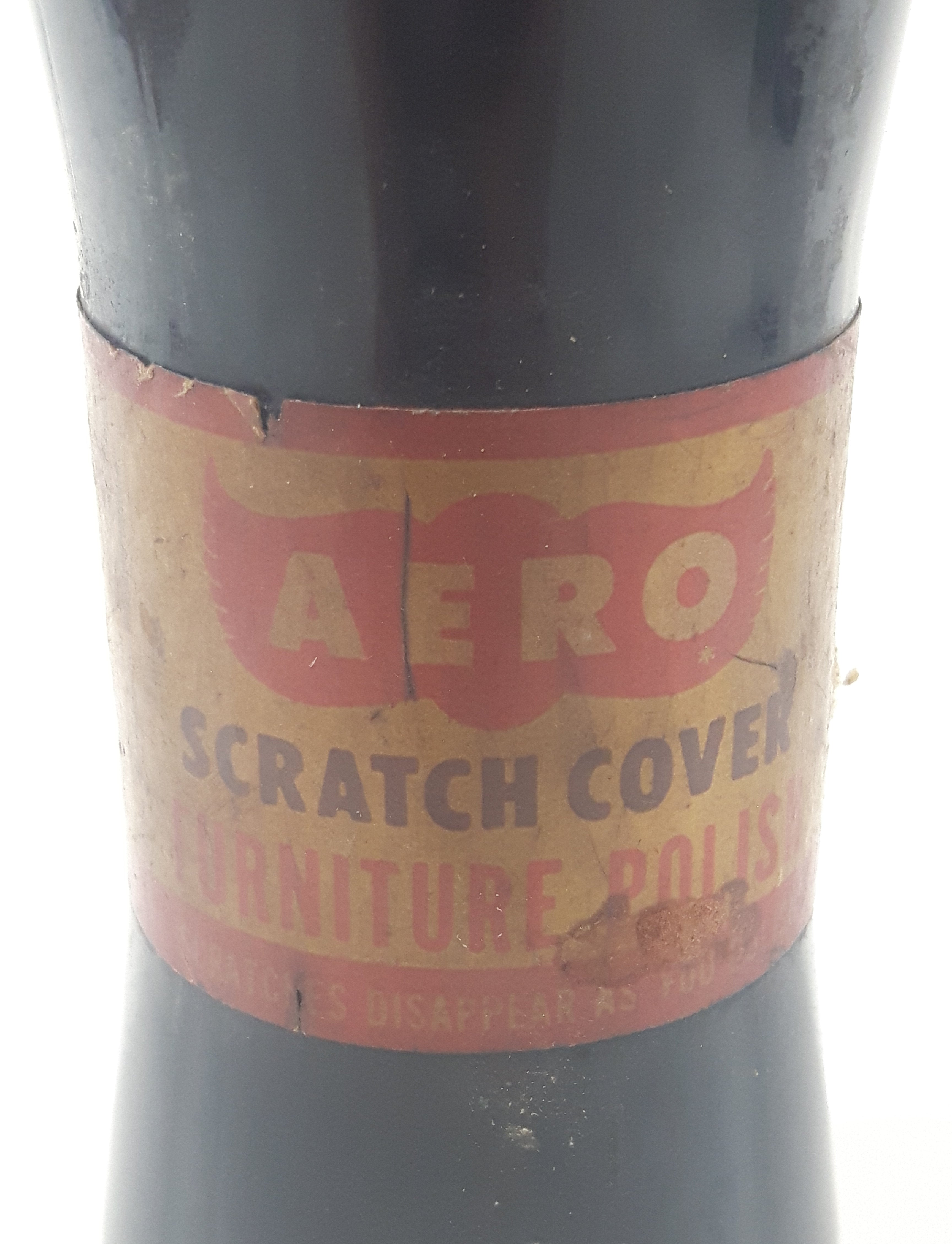 Vintage Boyle-Midway Aero Scratch Cover Furniture Polish 6" Tall Brown Glass Bottle 2
