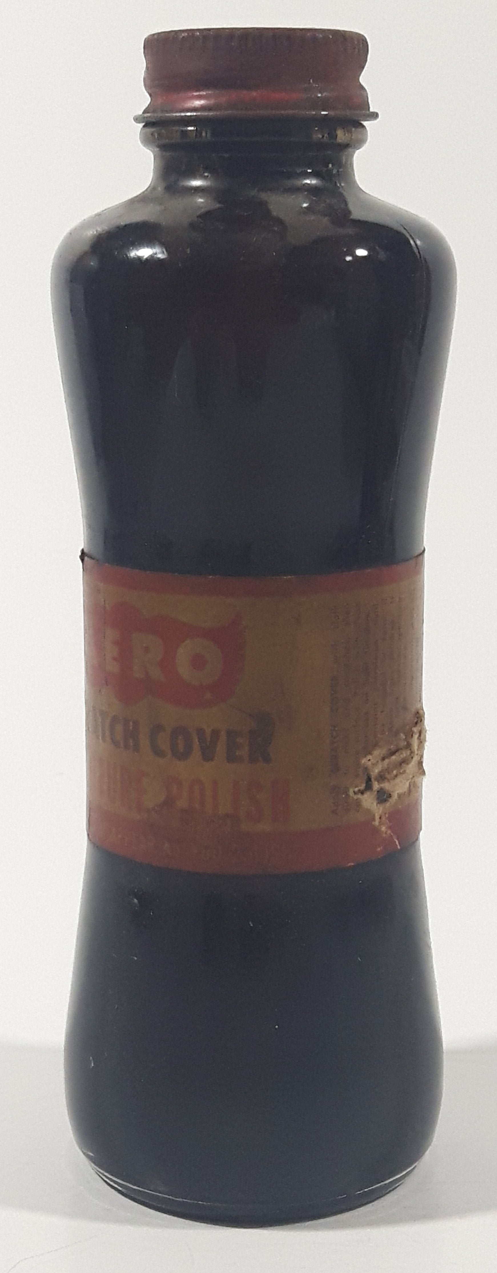 Vintage Boyle-Midway Aero Scratch Cover Furniture Polish 6" Tall Brown Glass Bottle 4