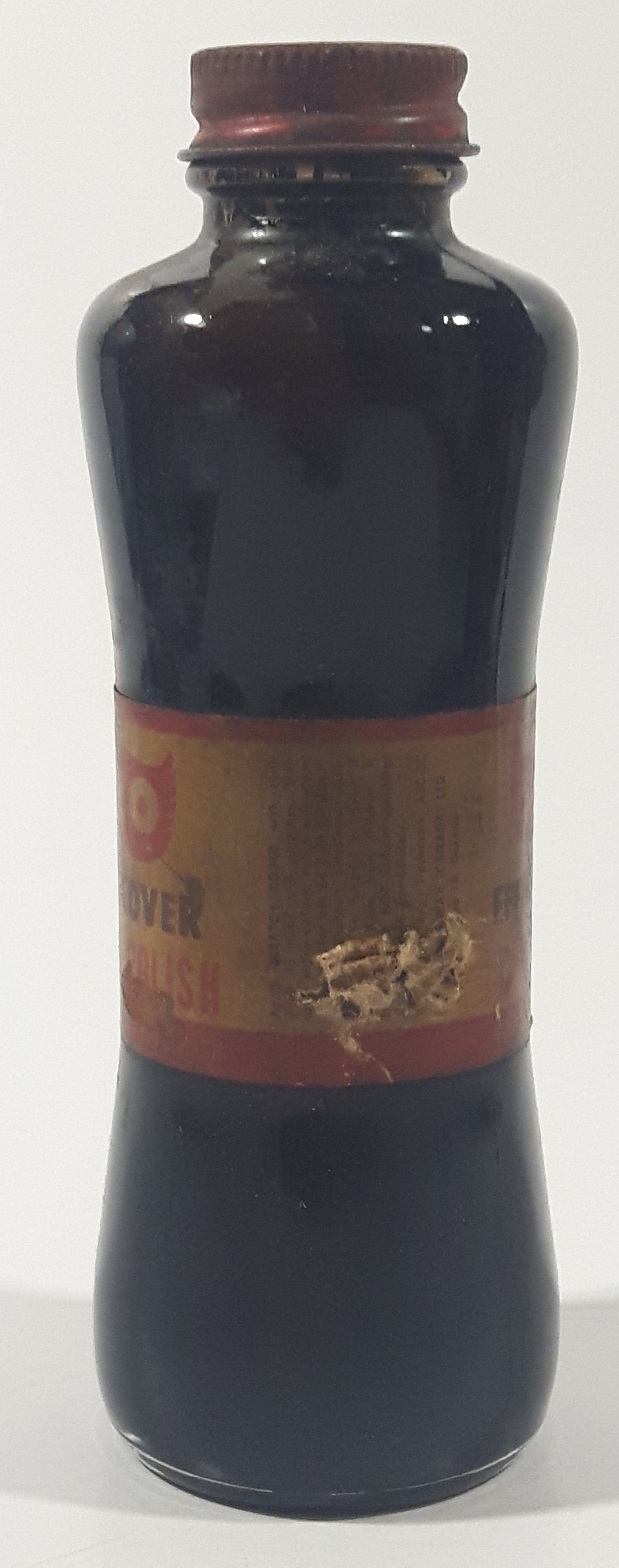Vintage Boyle-Midway Aero Scratch Cover Furniture Polish 6" Tall Brown Glass Bottle 5