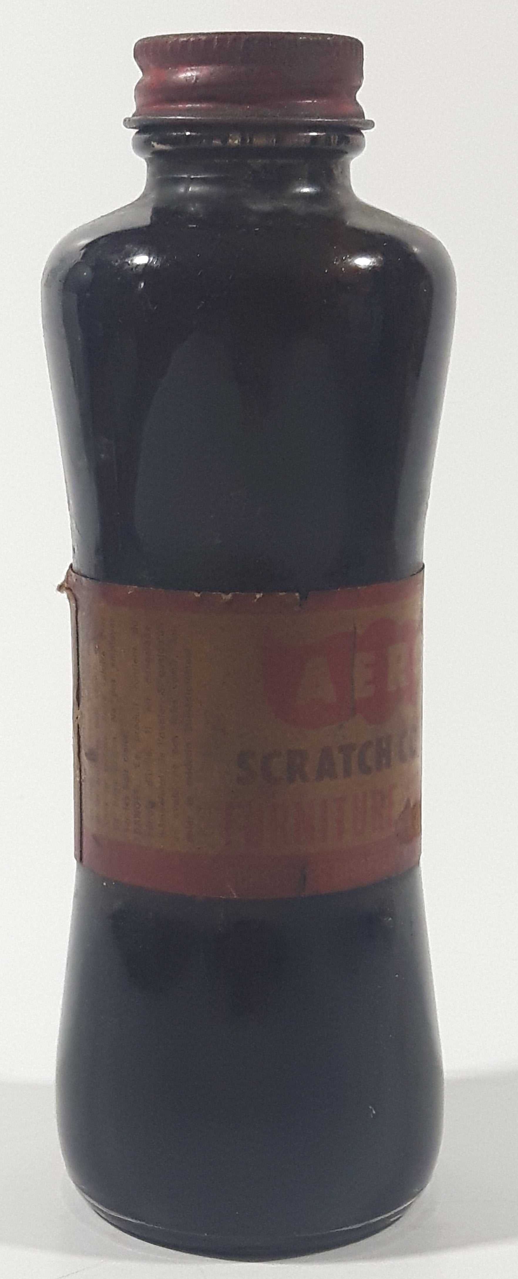Vintage Boyle-Midway Aero Scratch Cover Furniture Polish 6" Tall Brown Glass Bottle 13