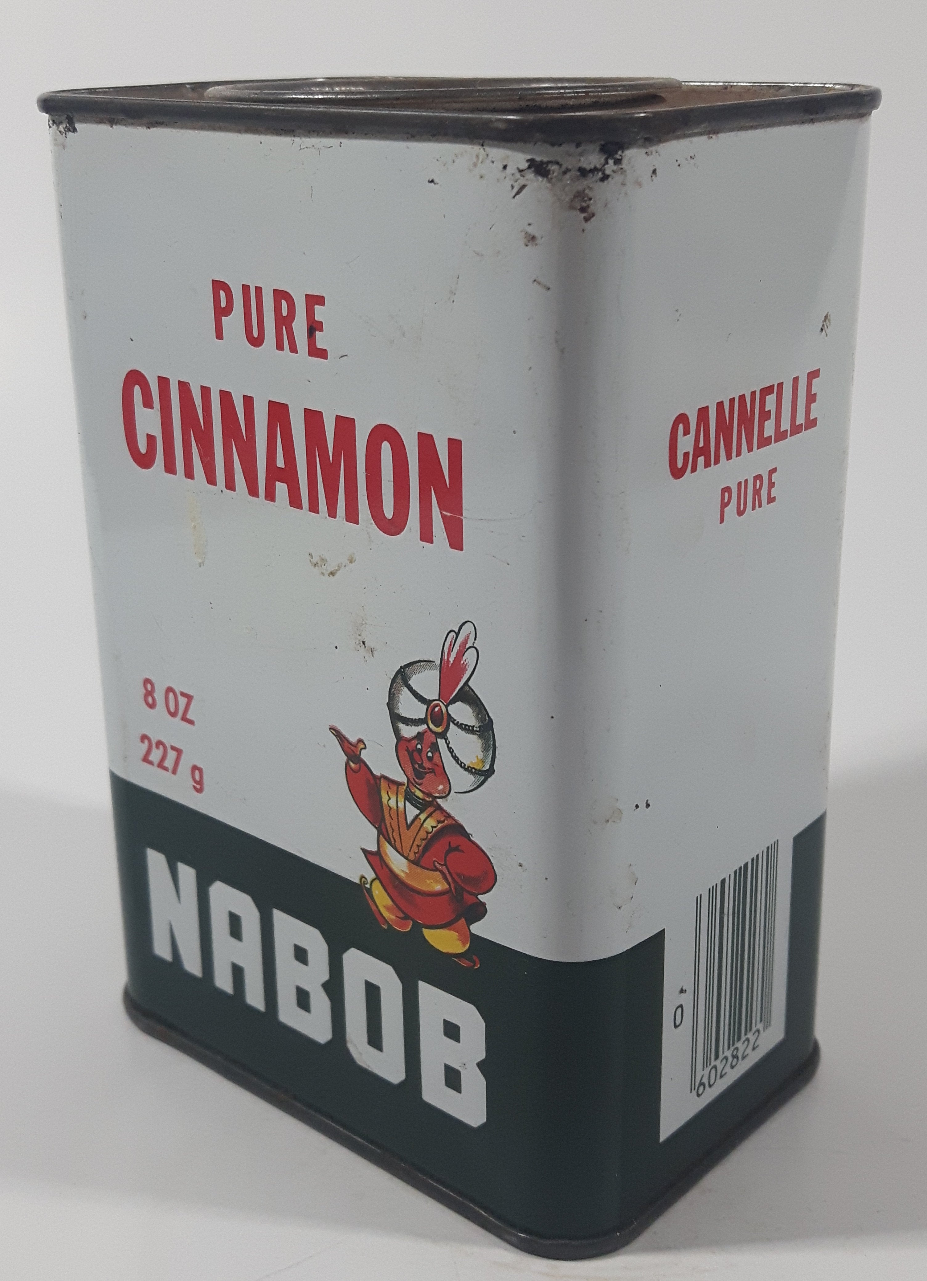 Vintage Nabob Pure Cinnamon 8 oz 227g 4 5/8" Tall Tin Metal Spice Container 2
