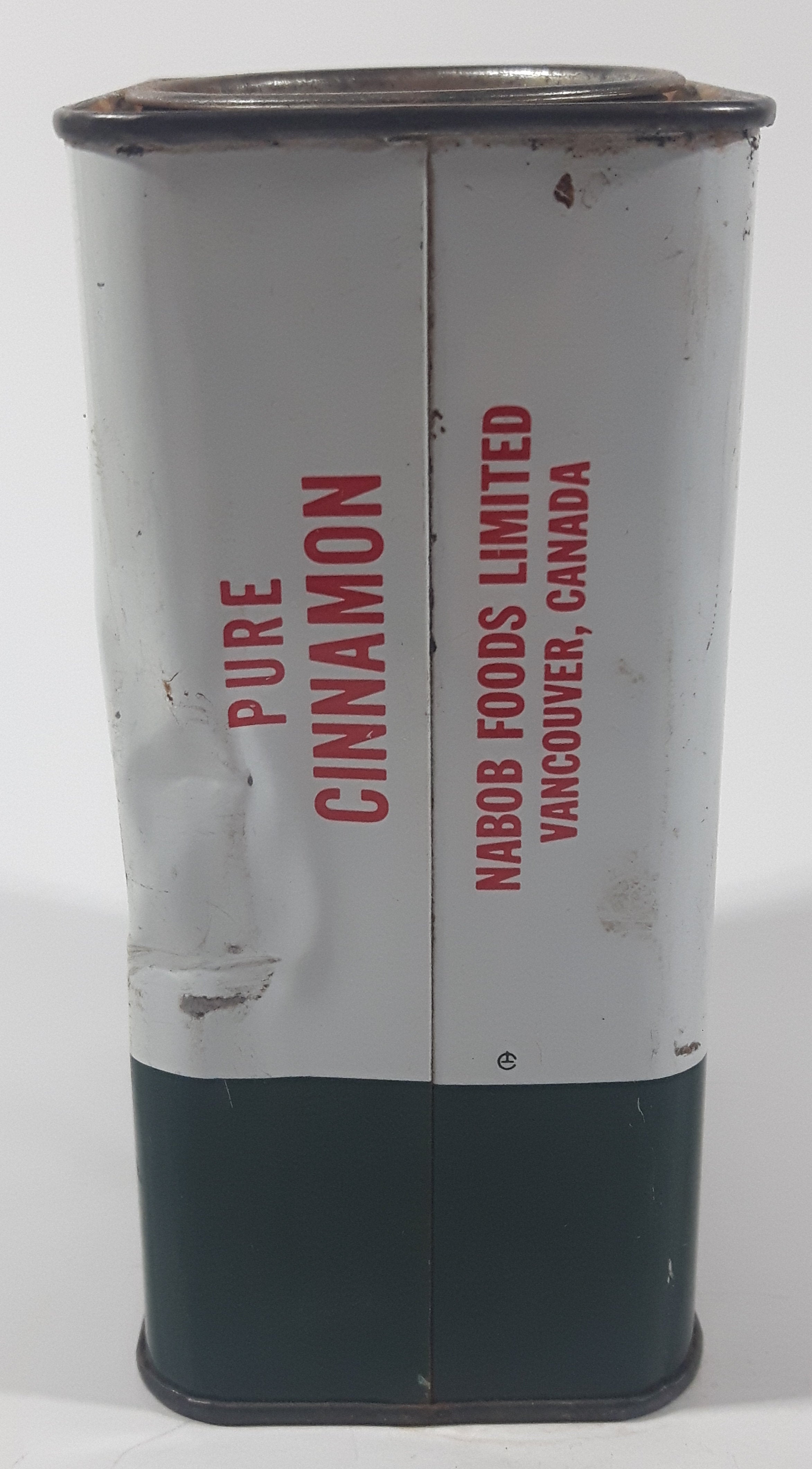 Vintage Nabob Pure Cinnamon 8 oz 227g 4 5/8" Tall Tin Metal Spice Container 7