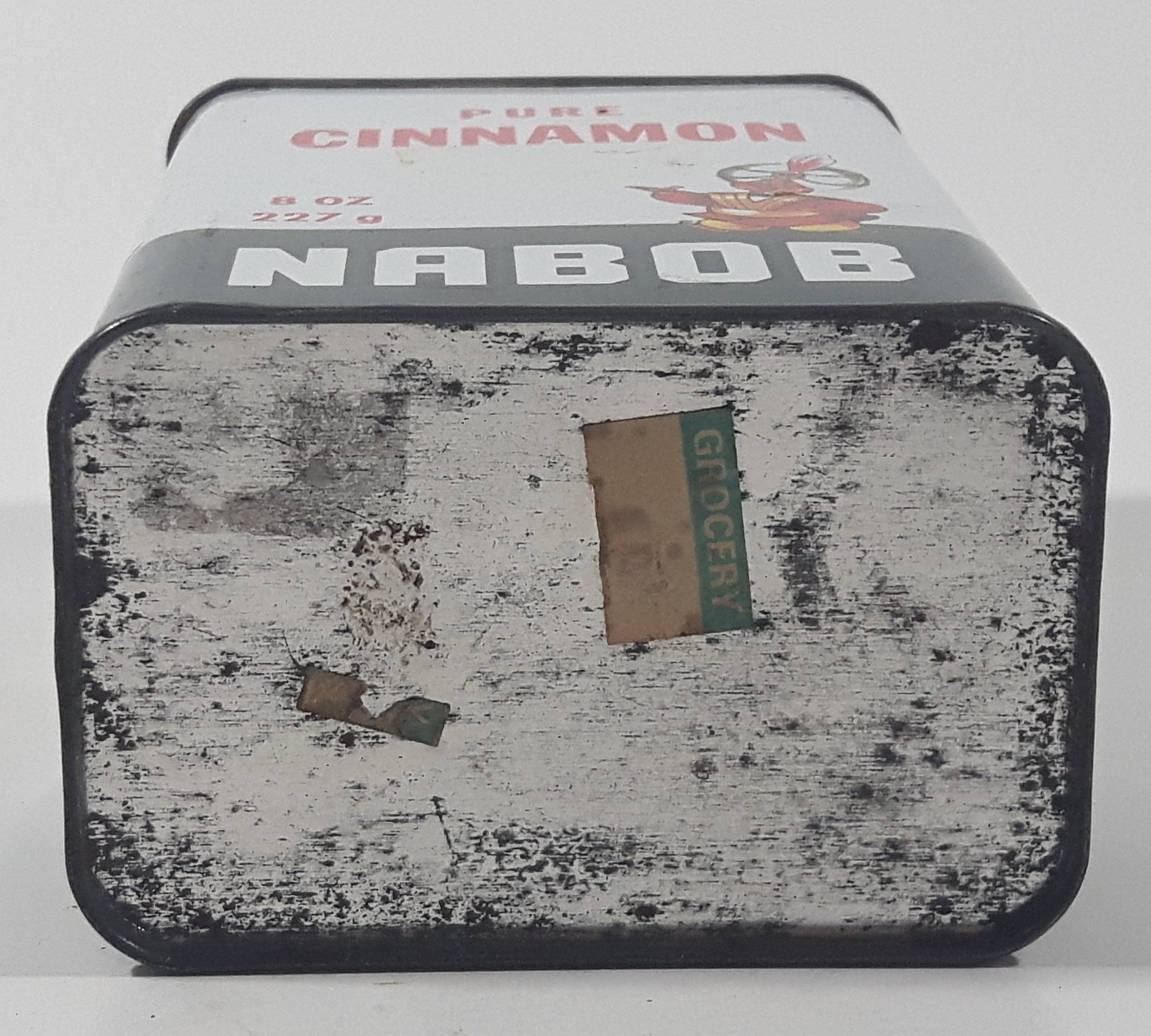Vintage Nabob Pure Cinnamon 8 oz 227g 4 5/8" Tall Tin Metal Spice Container 10
