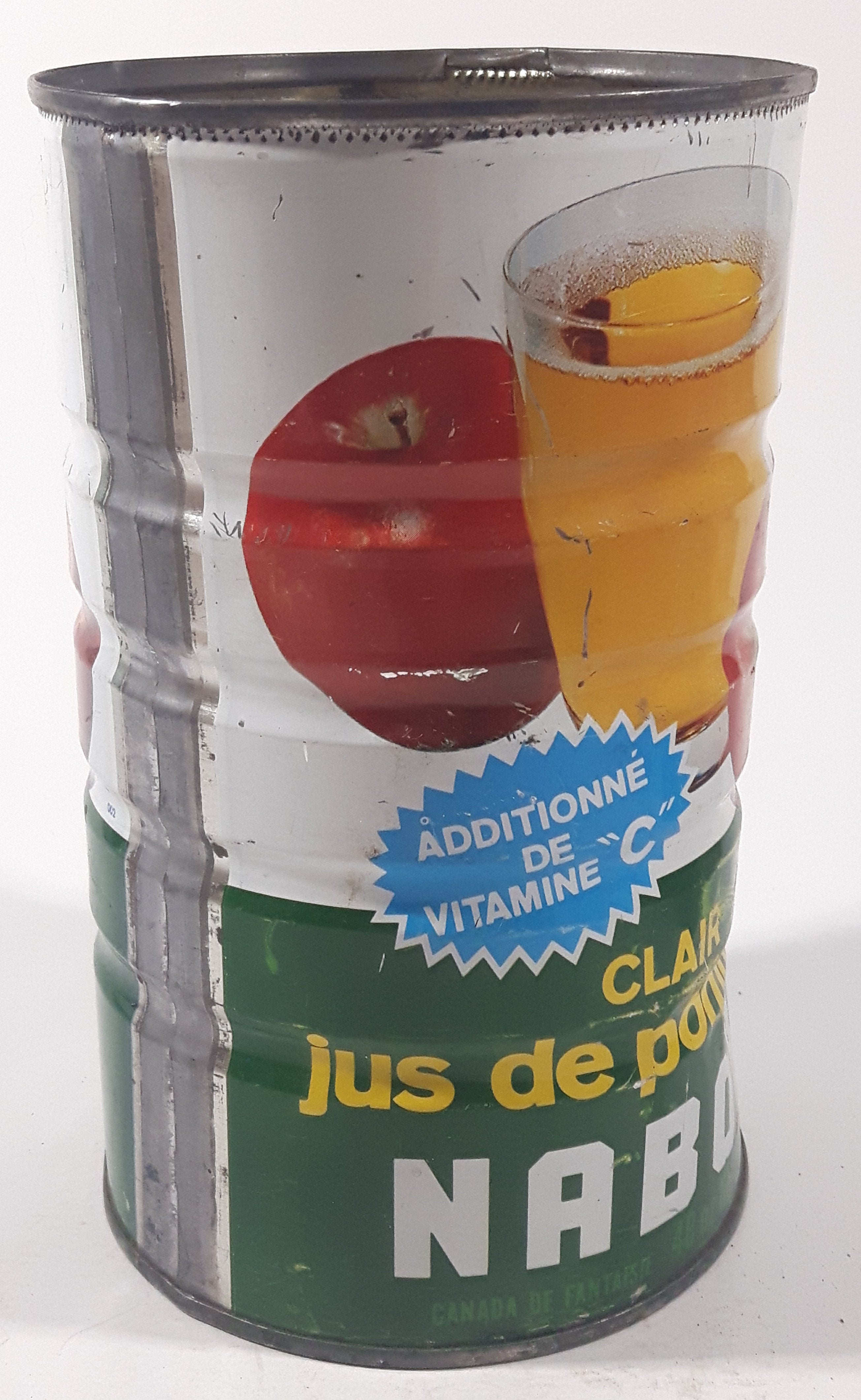 Vintage Nabob Clear Apple Juice Vitamin "C' Added 7" Tall Metal Can 4