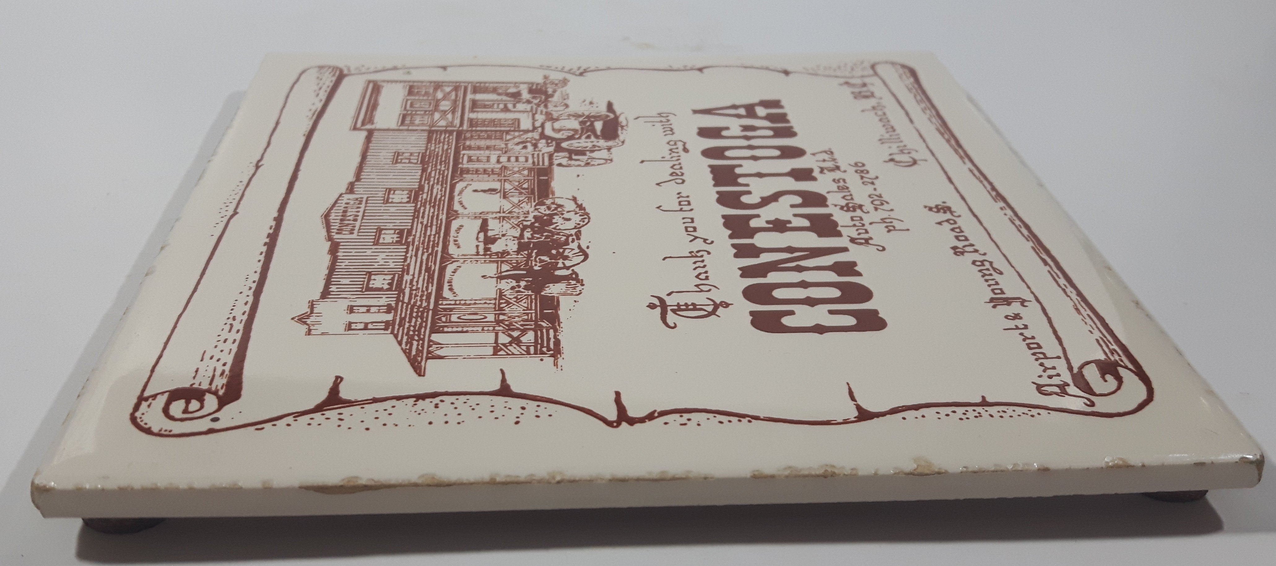 Antique Thank you for dealing with Conestoga Auto Sales Ltd 6" x 6" Ceramic Tile Trivet Chilliwack, B.C. 5