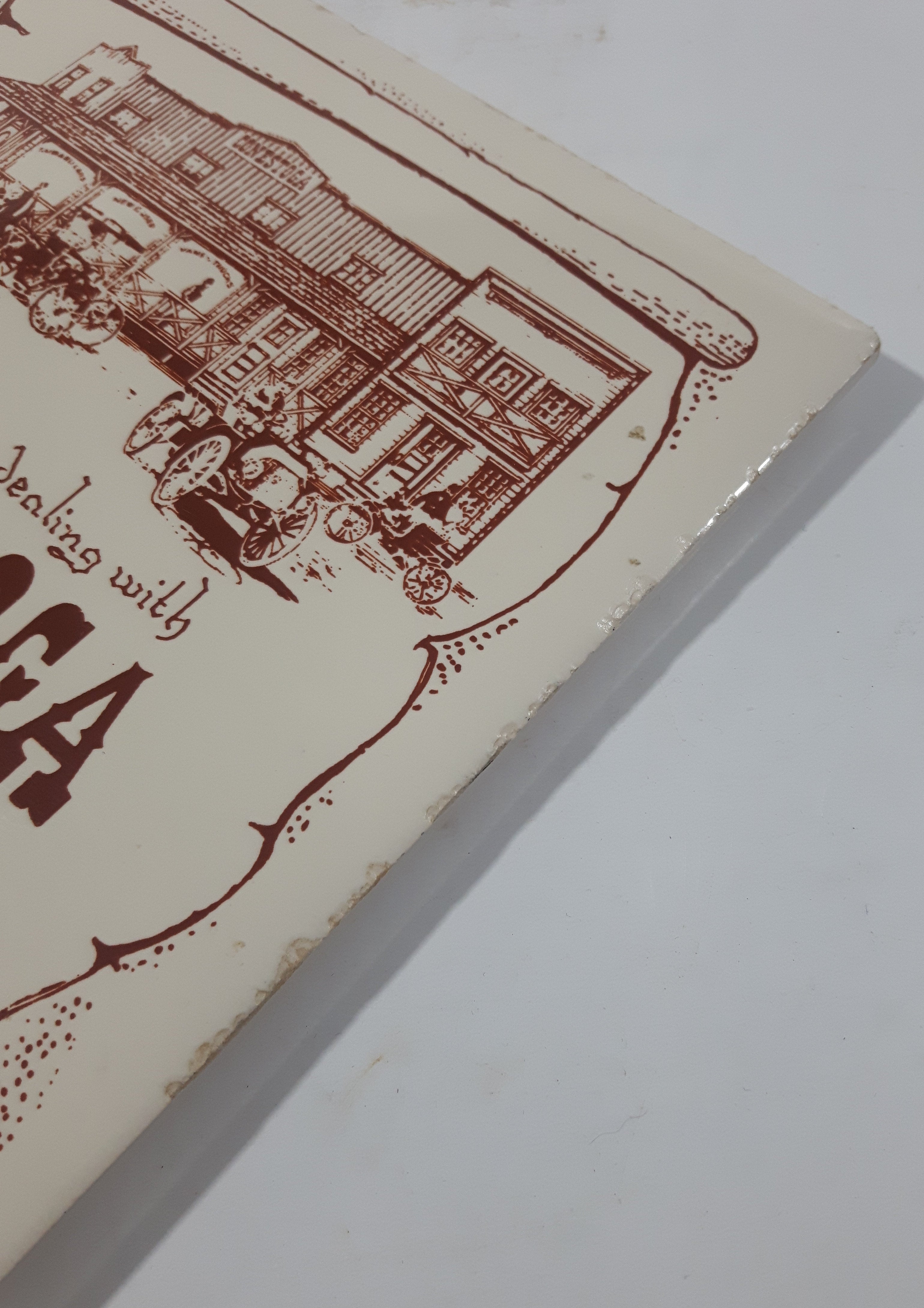 Antique Thank you for dealing with Conestoga Auto Sales Ltd 6" x 6" Ceramic Tile Trivet Chilliwack, B.C. 6
