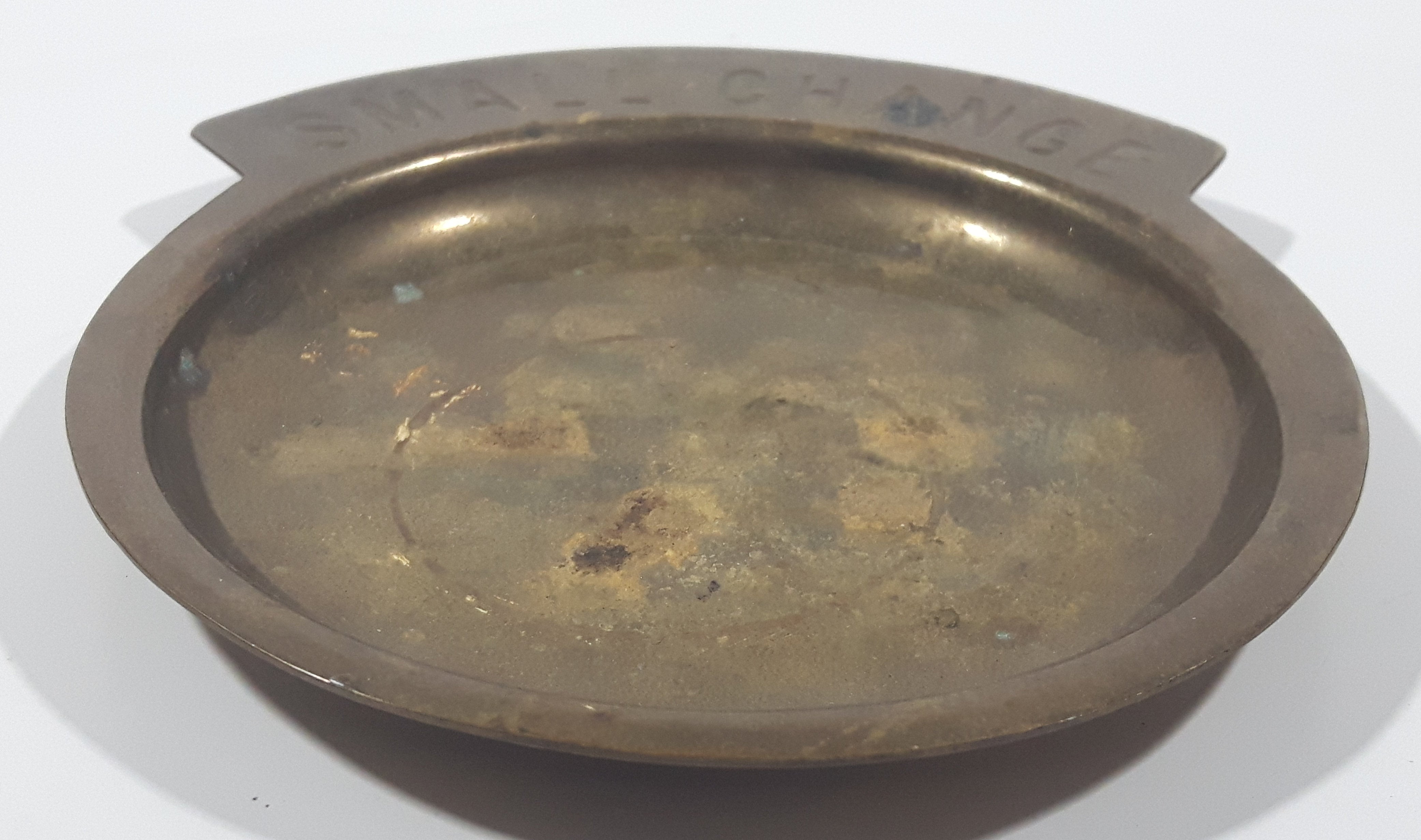 Vintage 1970s Small Change Brass Metal Coin Dish Tray 2
