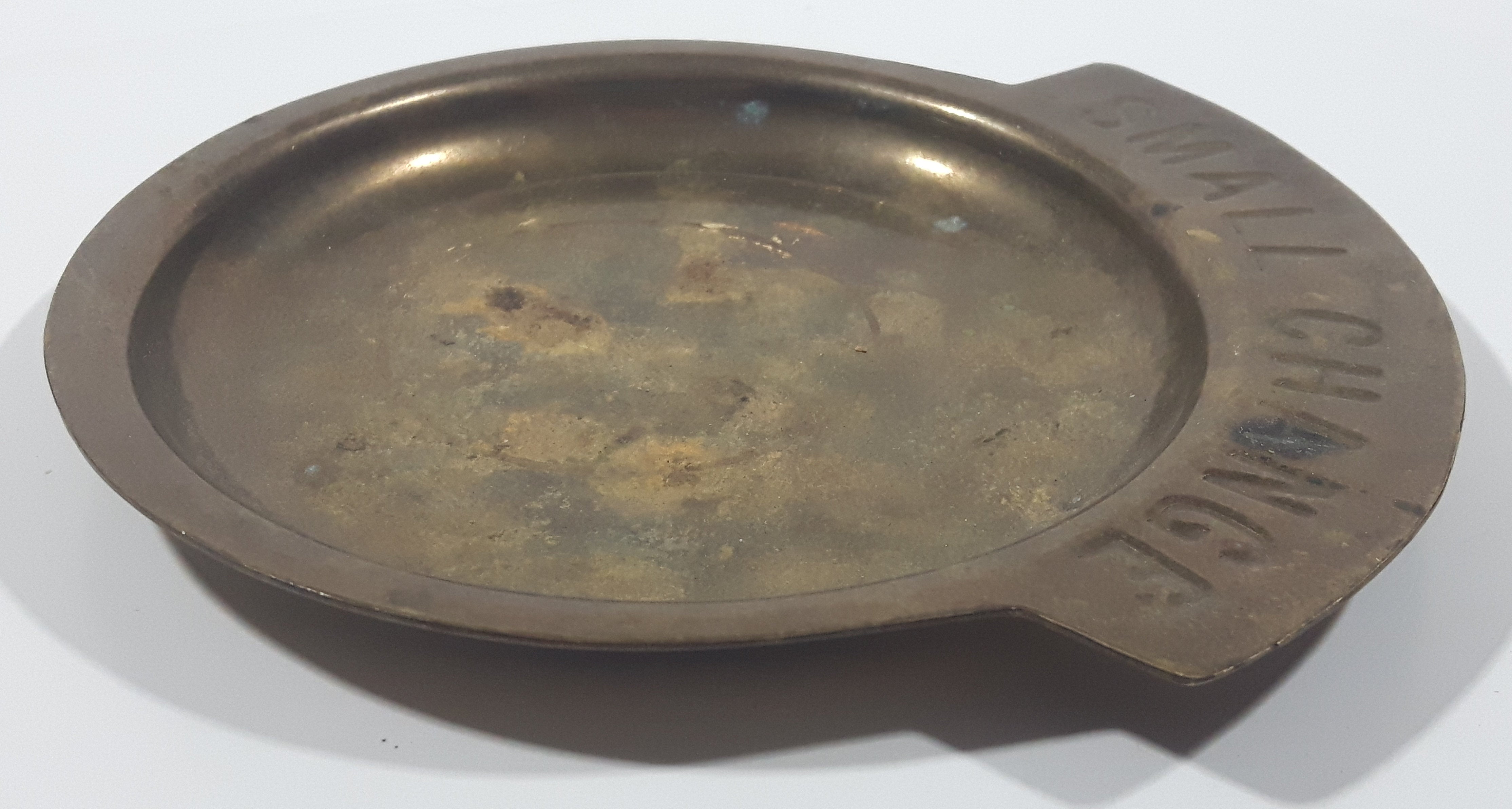 Vintage 1970s Small Change Brass Metal Coin Dish Tray 3
