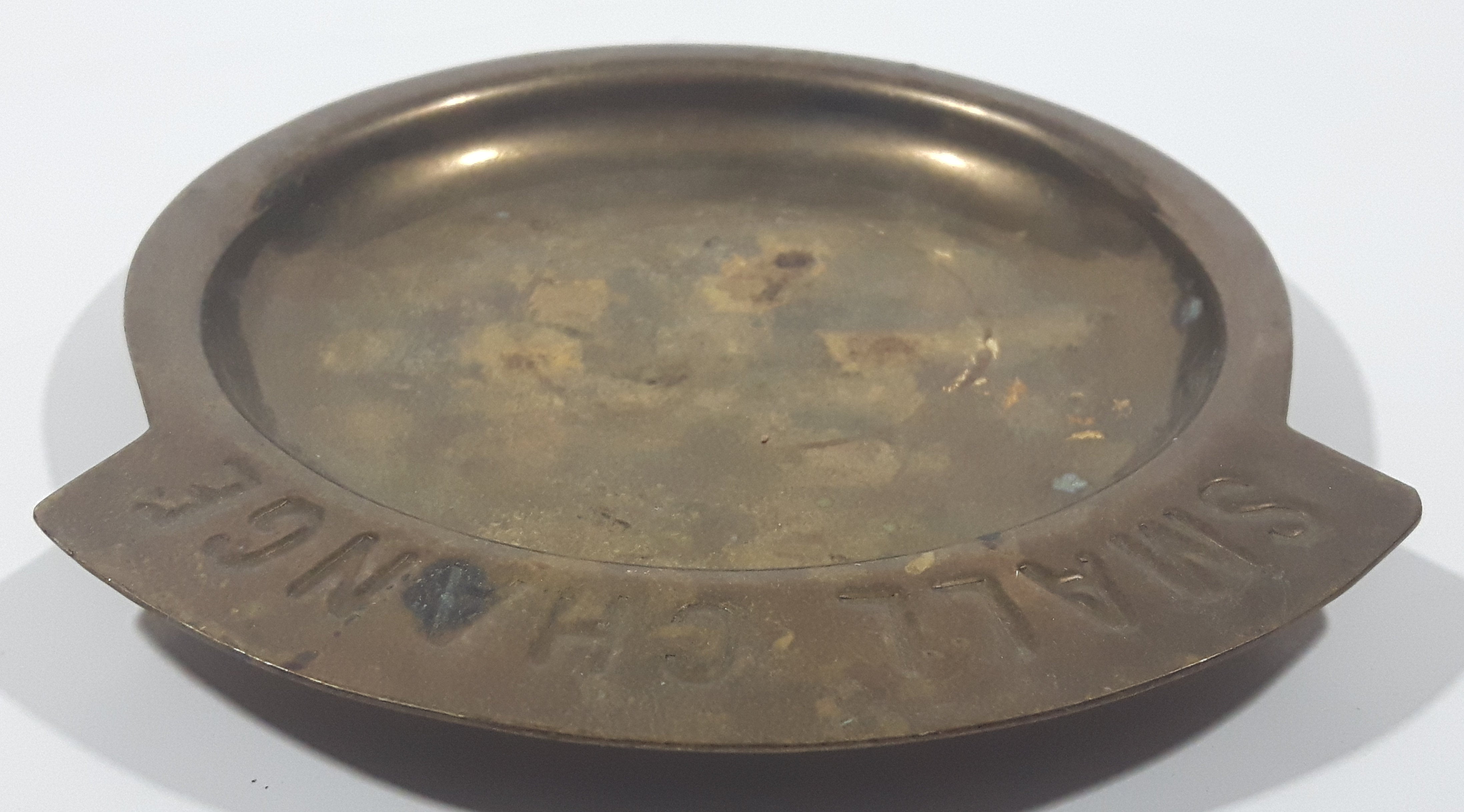 Vintage 1970s Small Change Brass Metal Coin Dish Tray 4