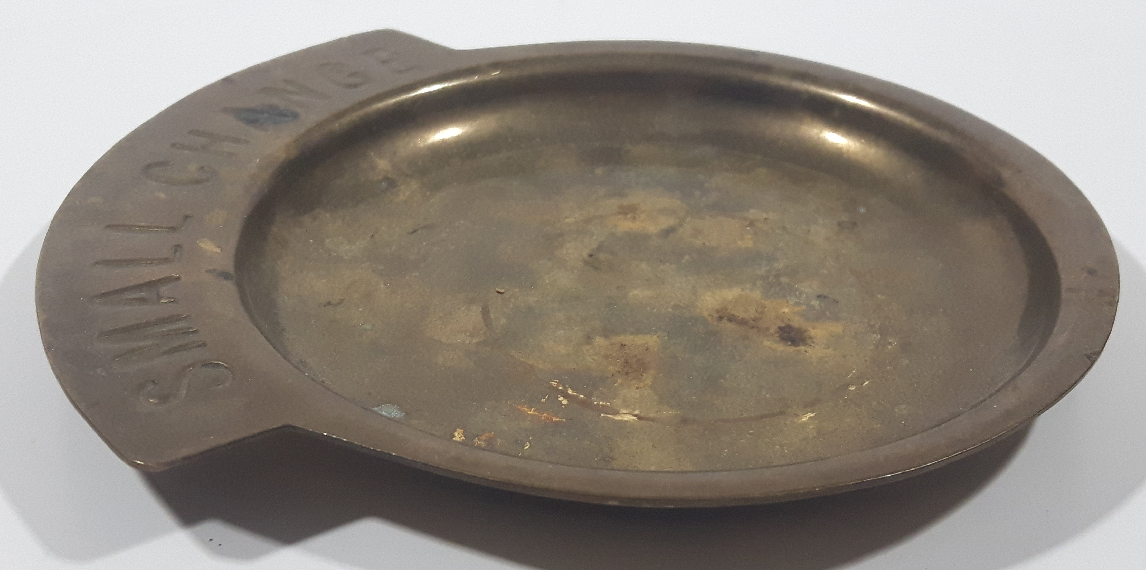 Vintage 1970s Small Change Brass Metal Coin Dish Tray 5