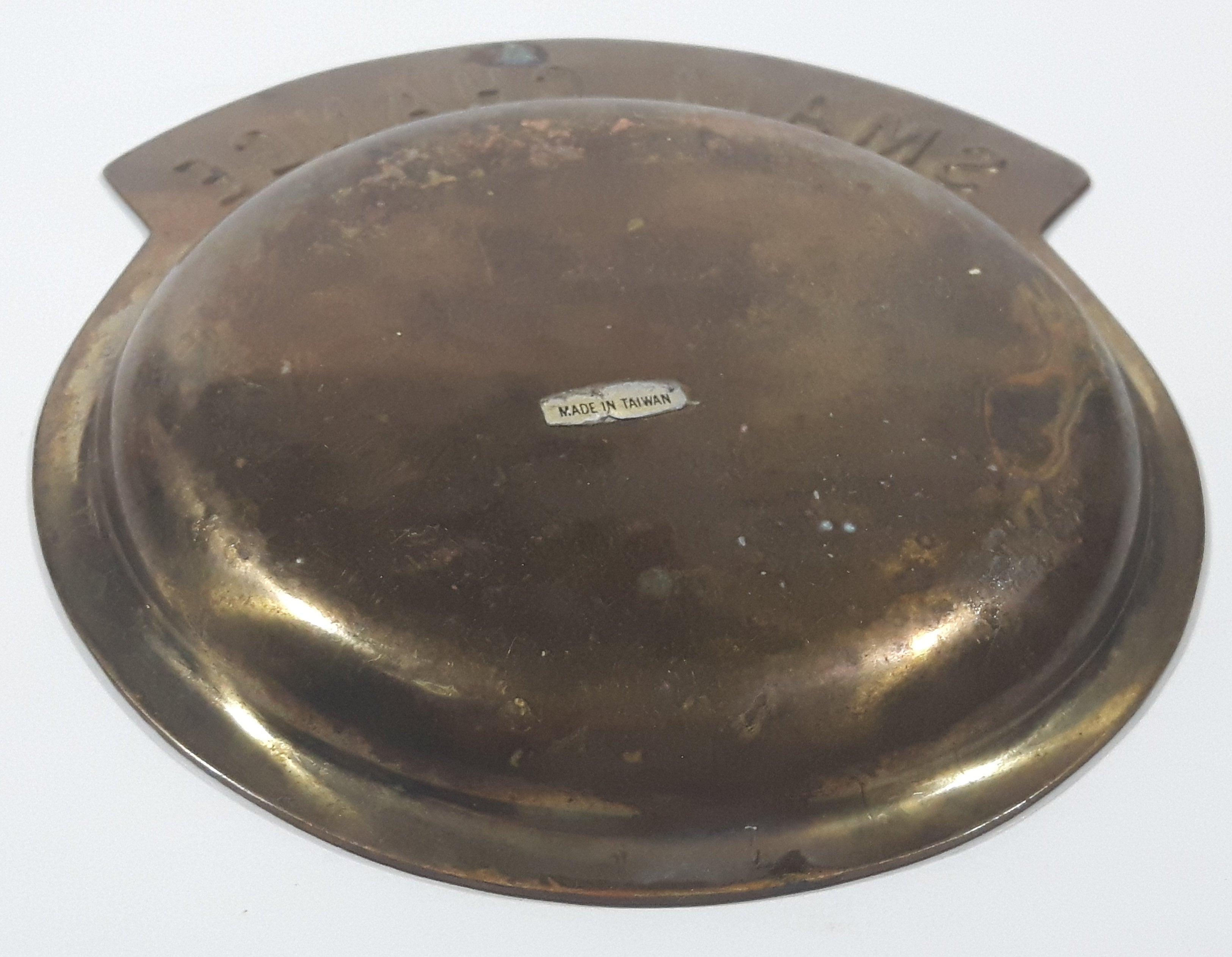 Vintage 1970s Small Change Brass Metal Coin Dish Tray 7