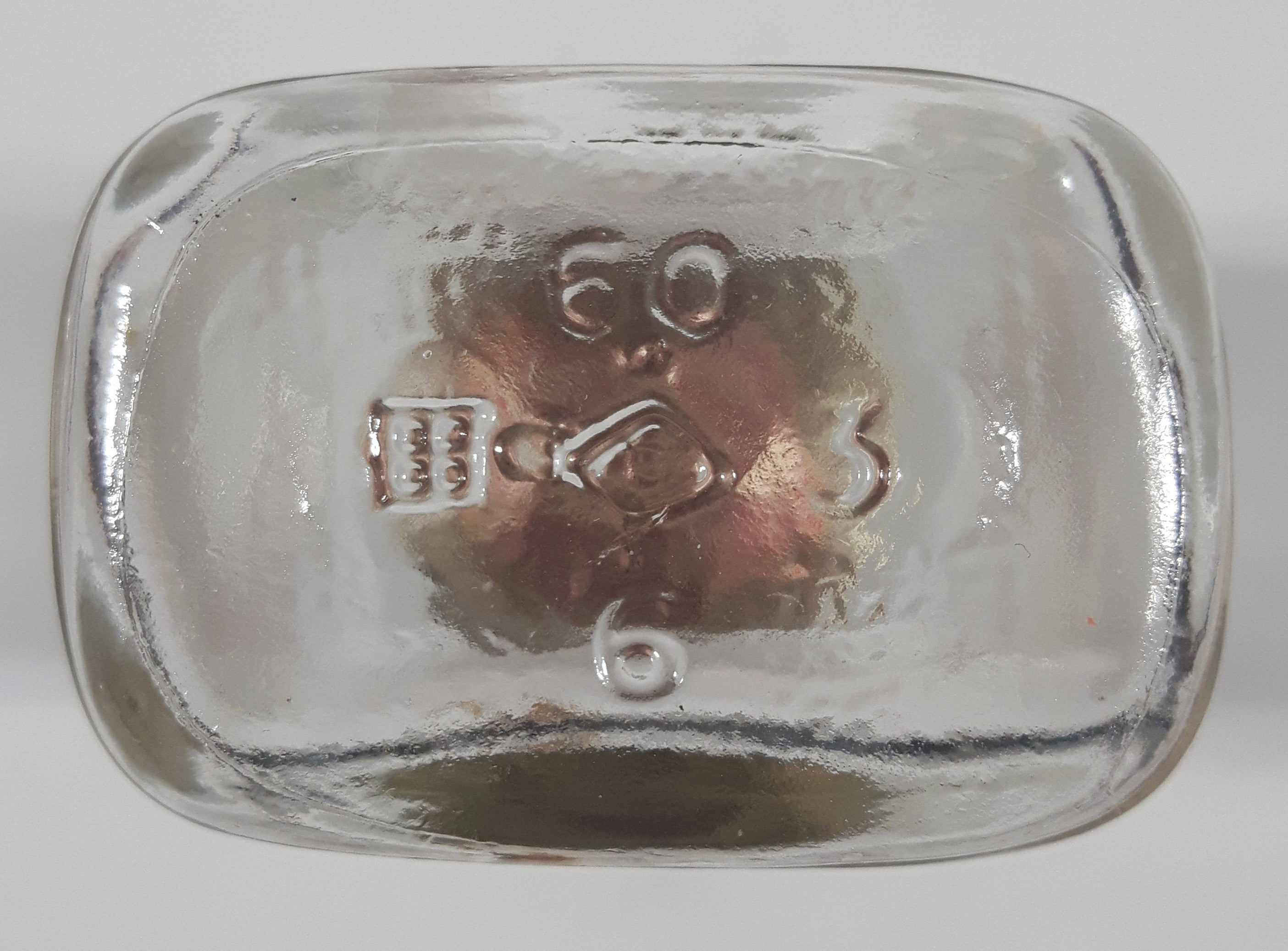 Antique Lilly 3 1/4" Tall Glass Apothecary Bottle with Metal Lid 15