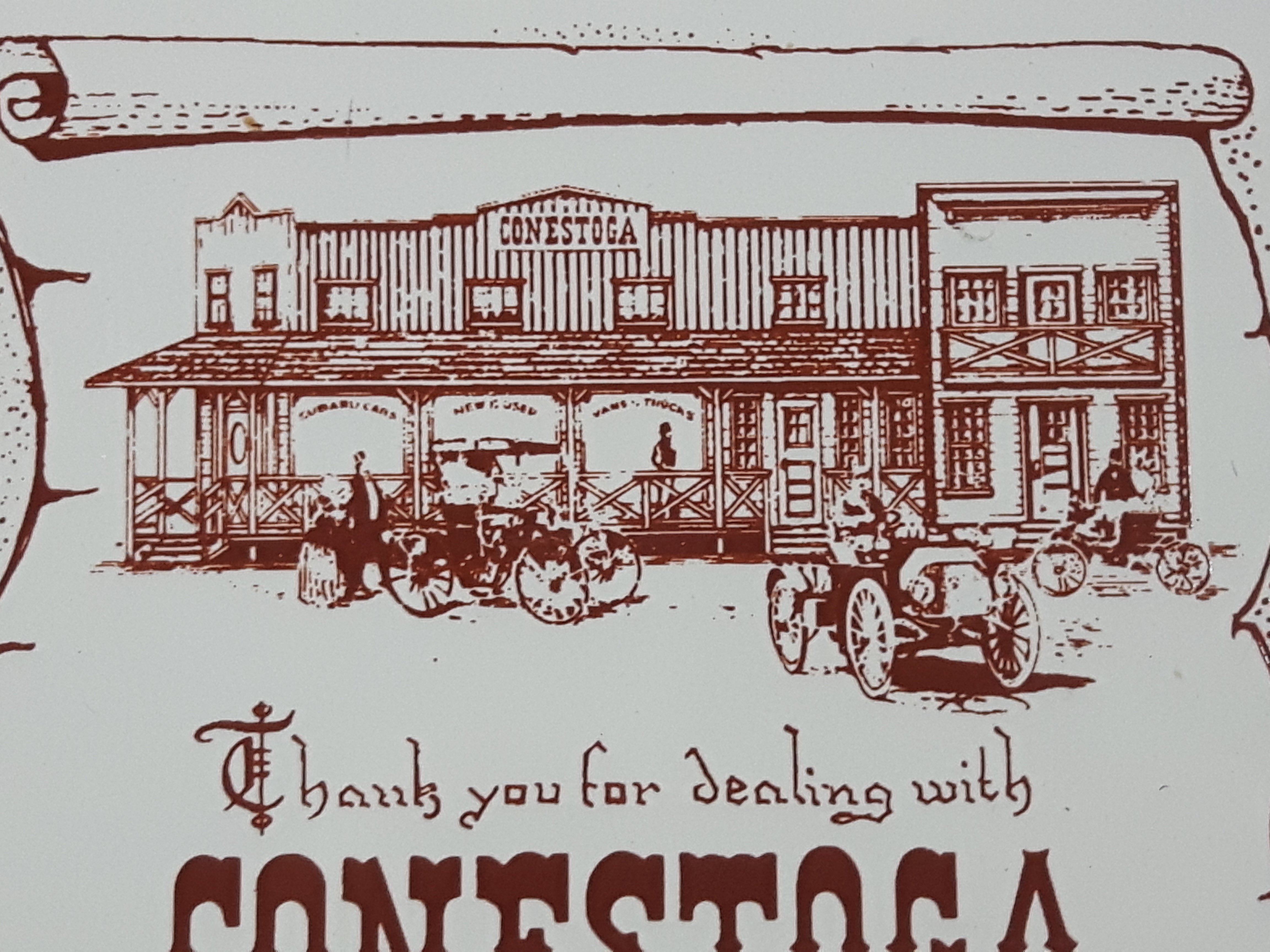 Antique Thank you for dealing with Conestoga Auto Sales Ltd 6" x 6" Ceramic Tile Trivet Chilliwack, B.C. 2