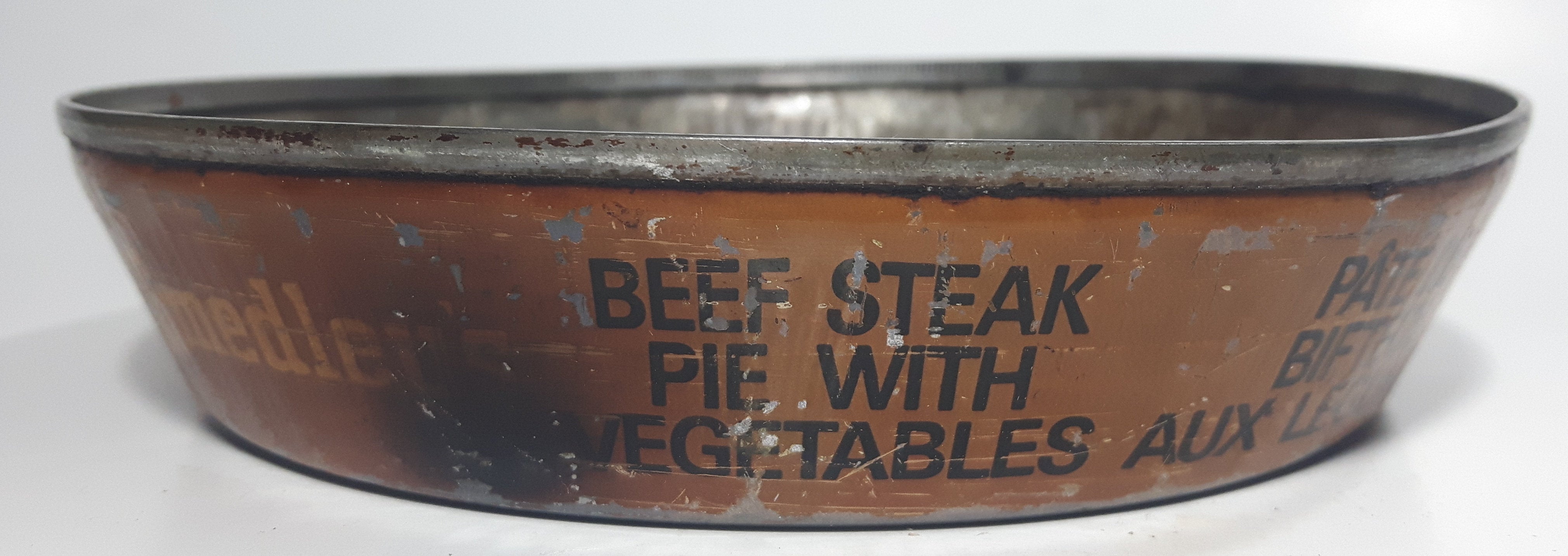 Vintage Smedler's Beef Steak Pie With Vegetables 6" Tin Metal Container 13