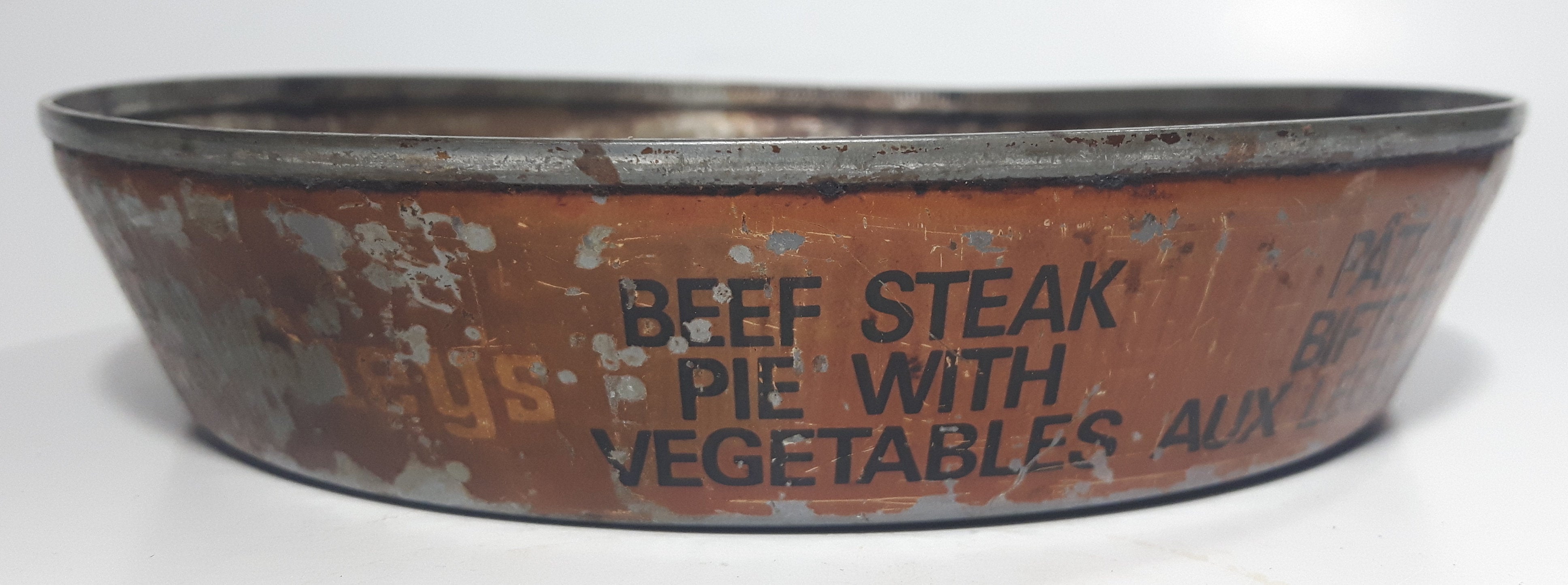 Vintage Smedler's Beef Steak Pie With Vegetables 6" Tin Metal Container 5