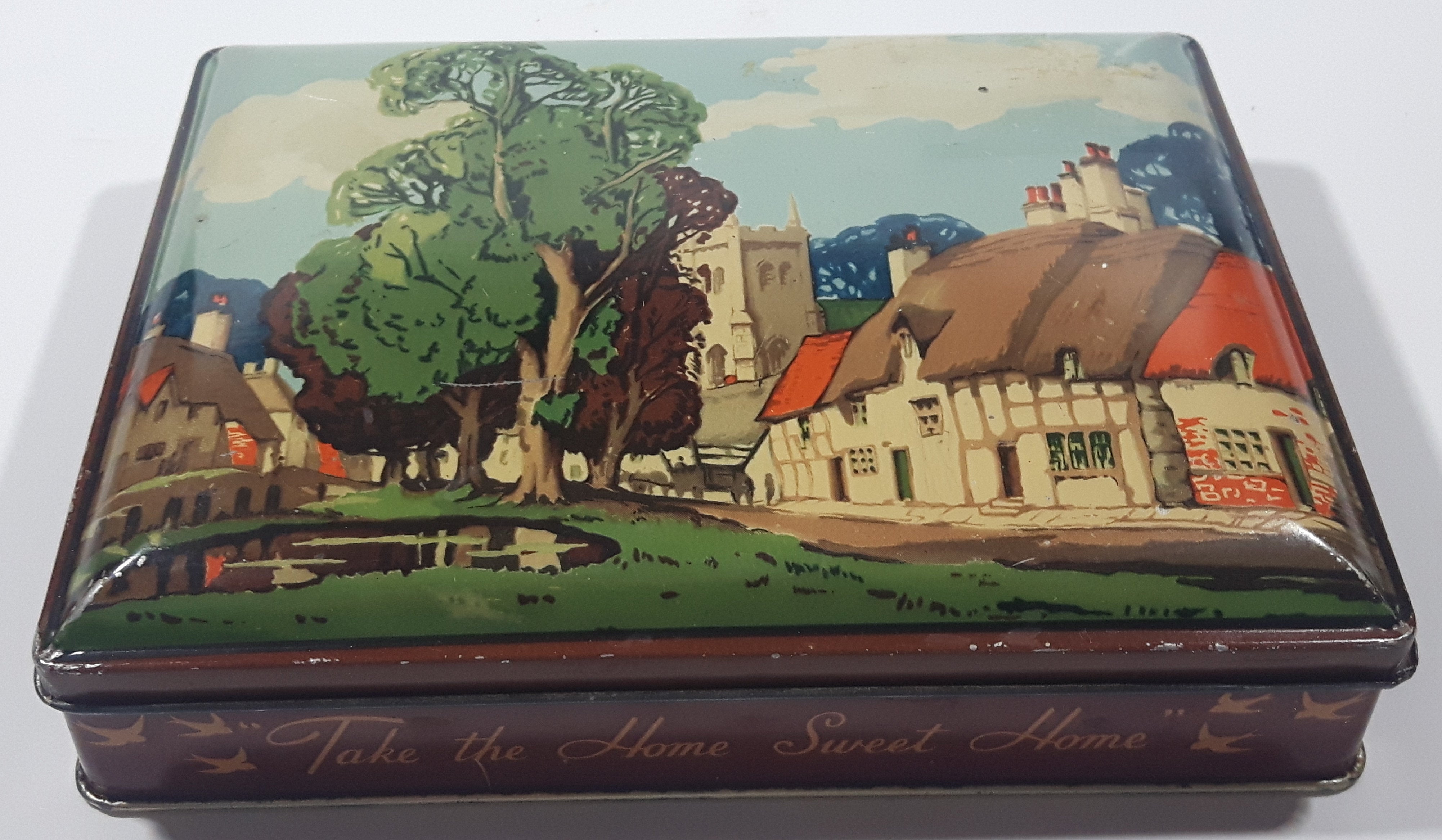 Vintage Late 1940s Harry Vincent Ltd. "Blue Bird" Toffee Tin Metal Container 2