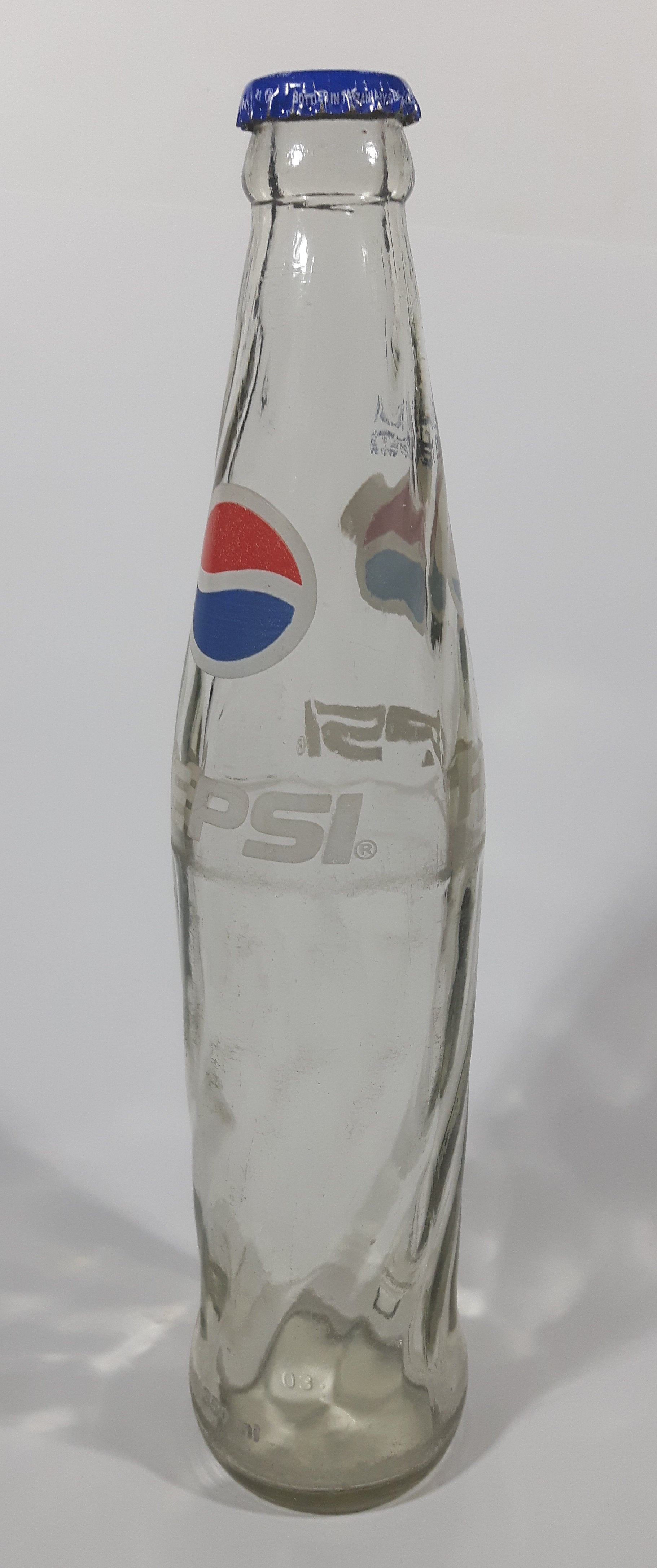 Vintage Pepsi Cola Tanzania 350mL 10 1/4" Tall Swirl Glass Bottle with Cap 2