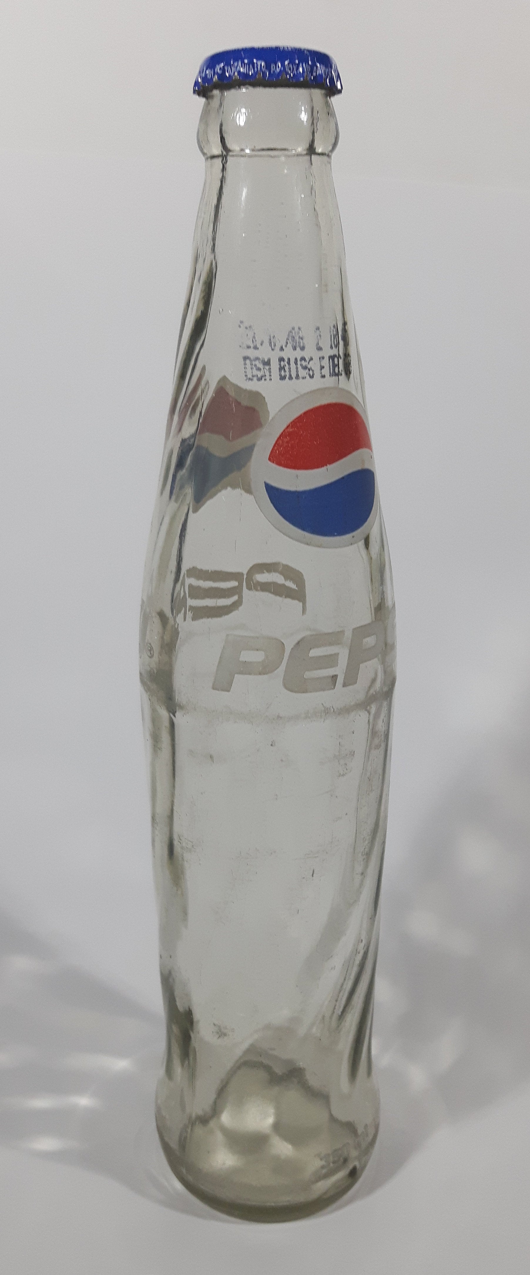 Vintage Pepsi Cola Tanzania 350mL 10 1/4" Tall Swirl Glass Bottle with Cap 4
