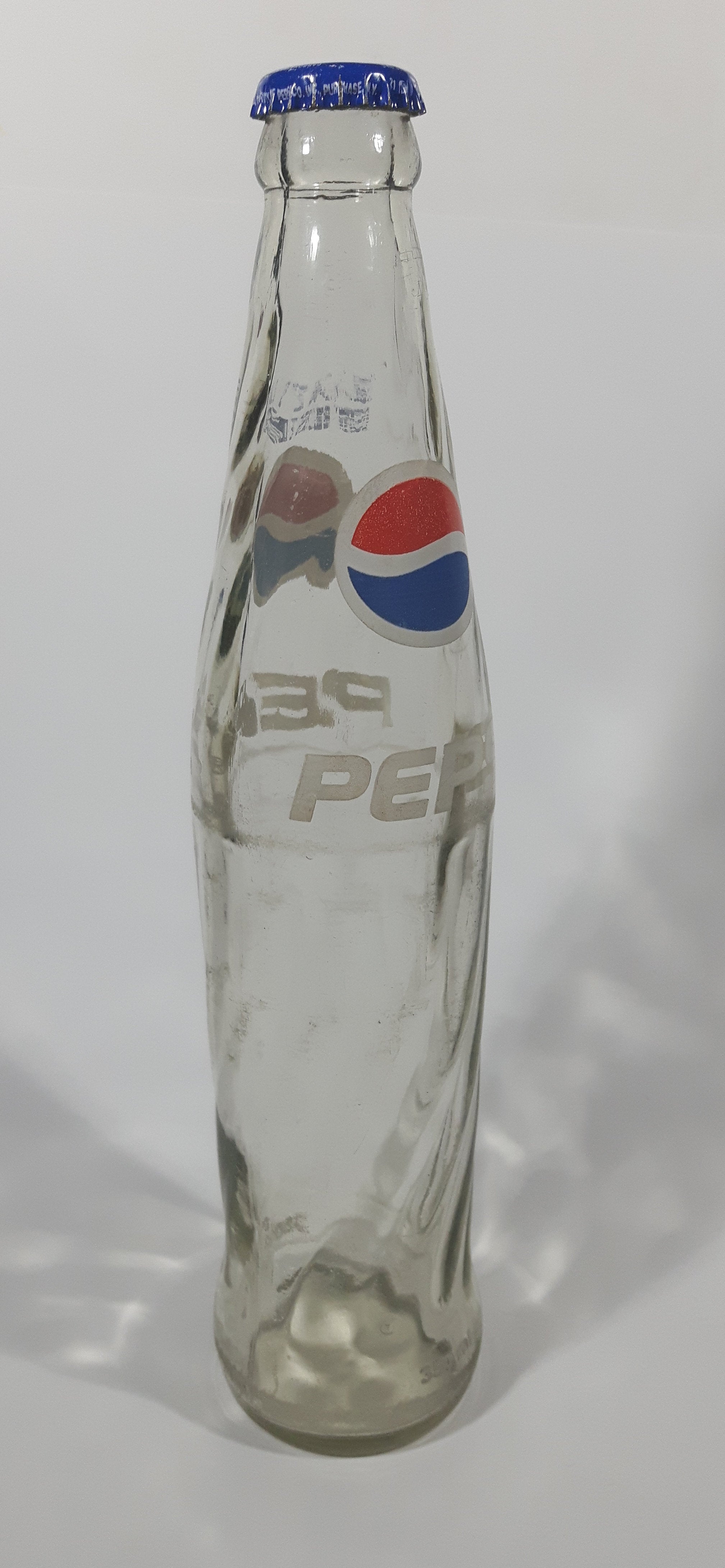 Vintage Pepsi Cola Tanzania 350mL 10 1/4" Tall Swirl Glass Bottle with Cap 8