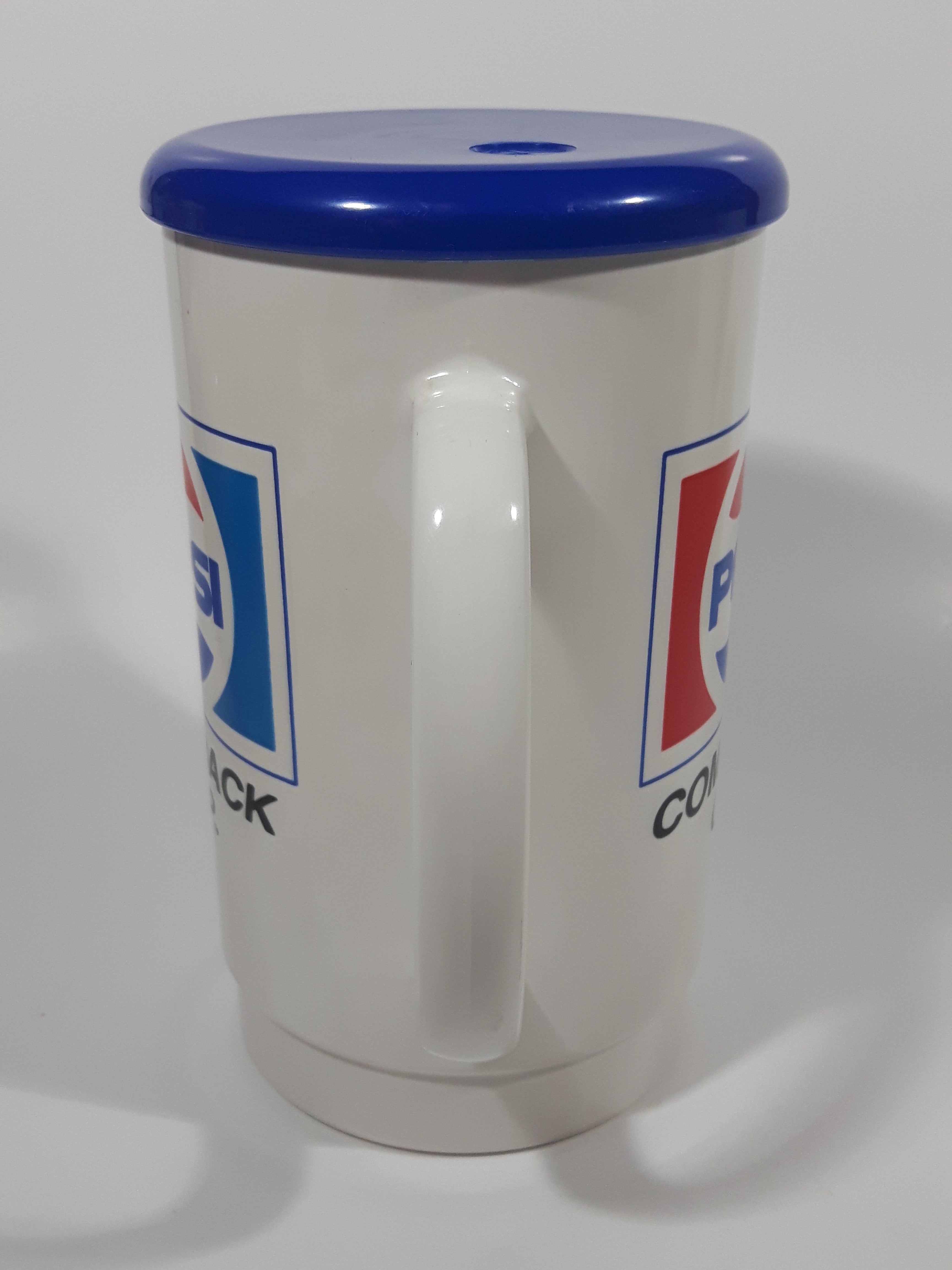 Vintage Pepsi Comeback Cup 6 1/2" Tall Plastic Travel Mug Cup with Lid 4