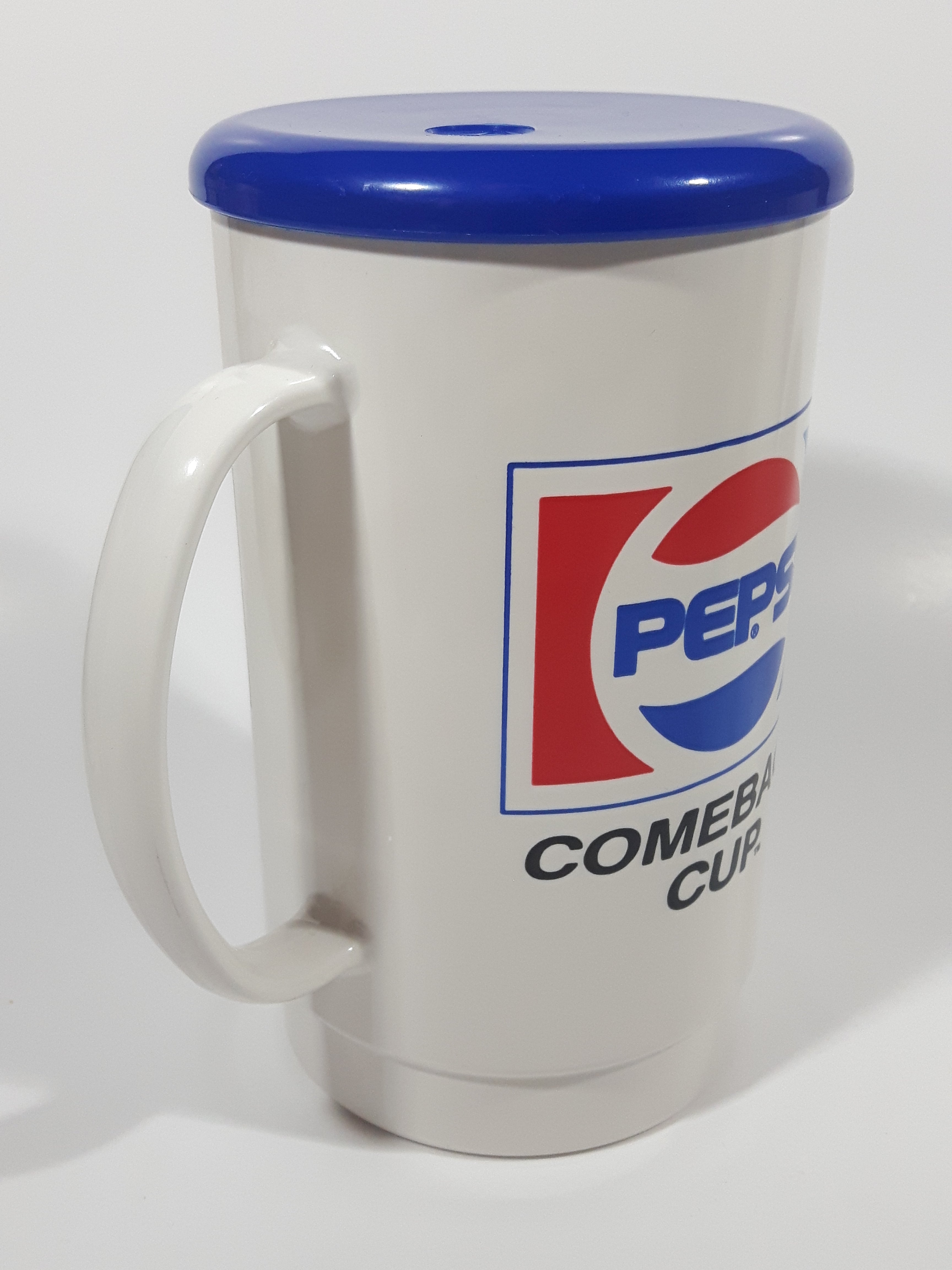 Vintage Pepsi Comeback Cup 6 1/2" Tall Plastic Travel Mug Cup with Lid 5