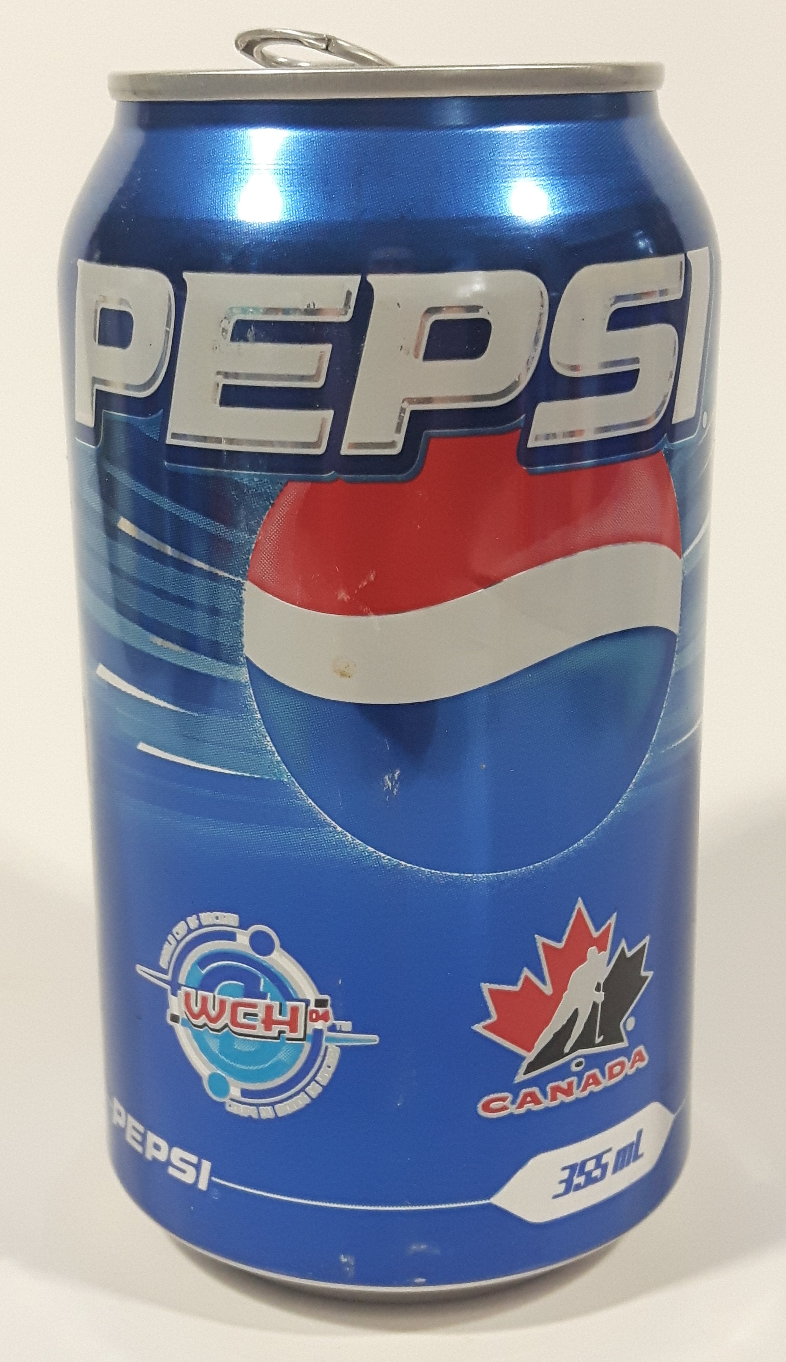2002 Pepsi Cola Salt Lake City Winter Olympics Team Canada Hockey 355mL 4 3/4" Tall Aluminum Metal Pop Can 5