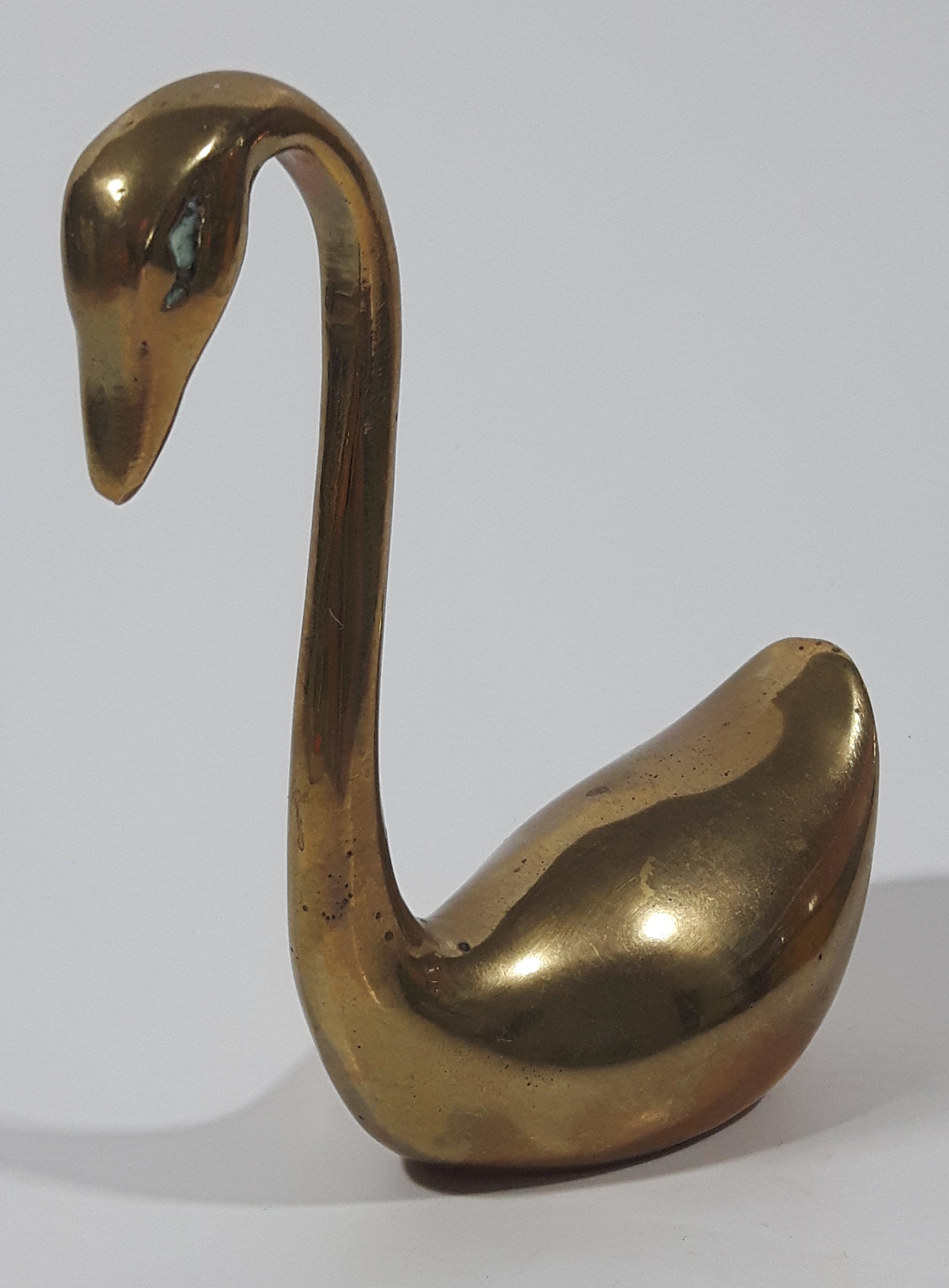 Vintage Swan Bird 3 7/8" Brass Metal Figurine 2