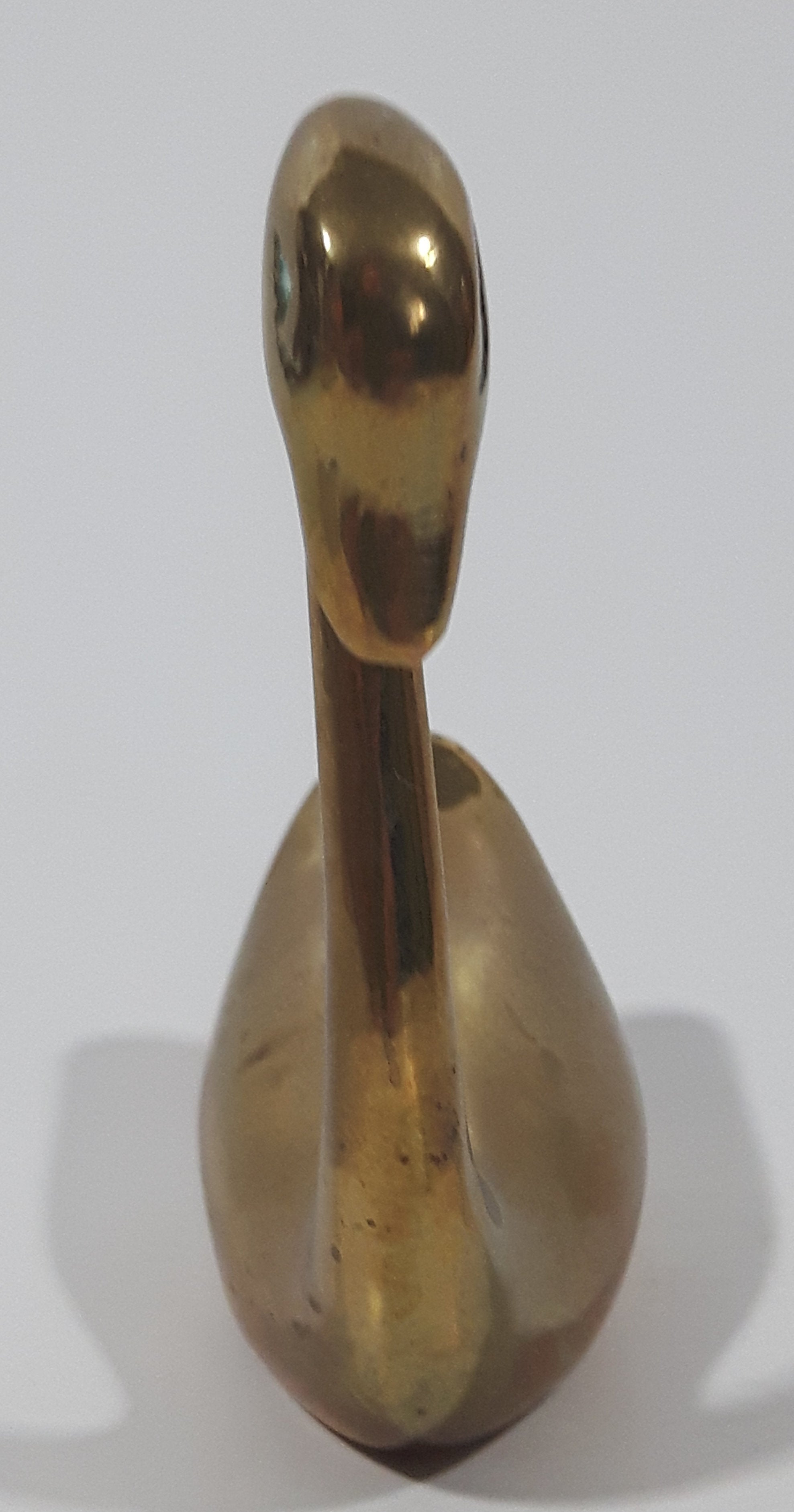Vintage Swan Bird 3 7/8" Brass Metal Figurine 3