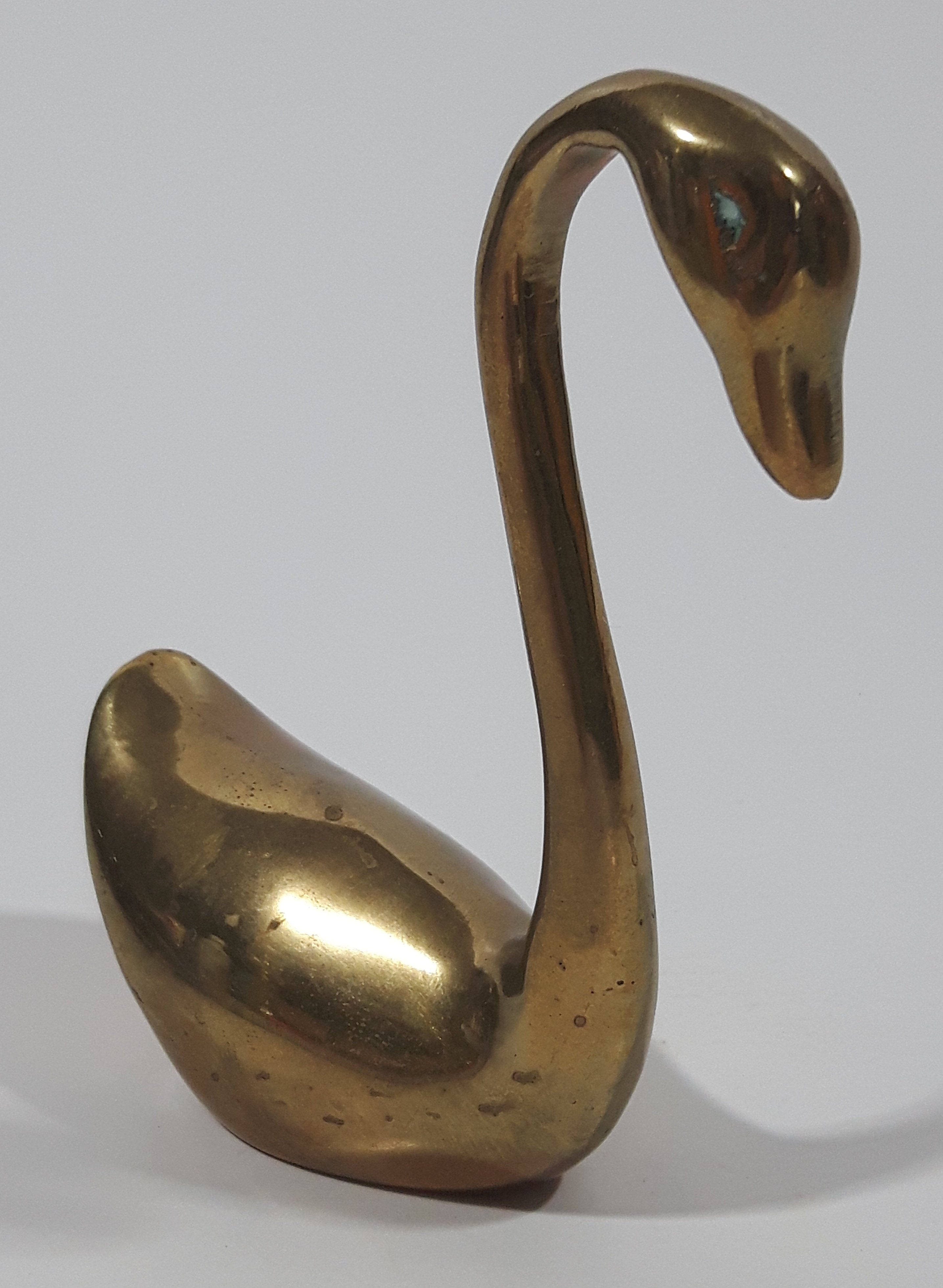Vintage Swan Bird 3 7/8" Brass Metal Figurine 4