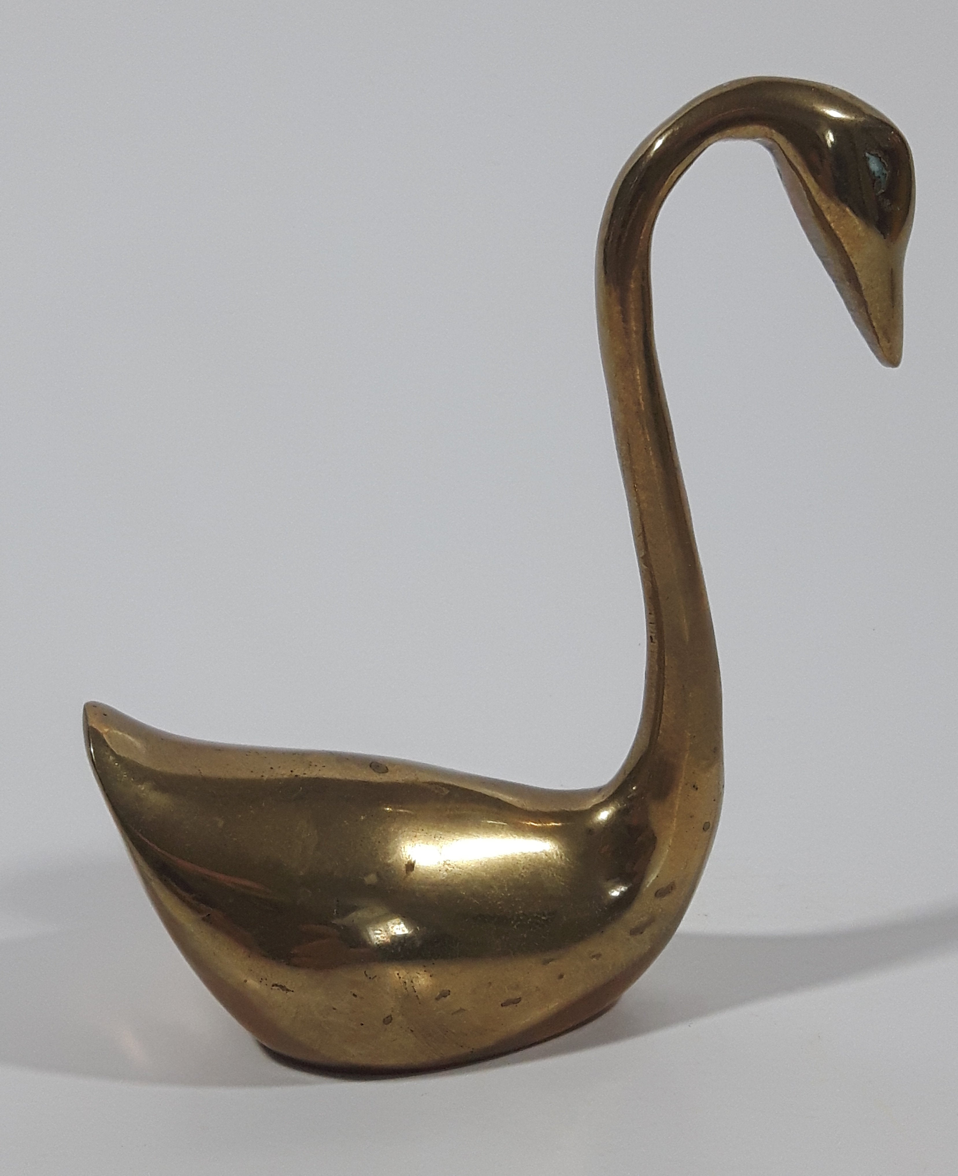 Vintage Swan Bird 3 7/8" Brass Metal Figurine 5
