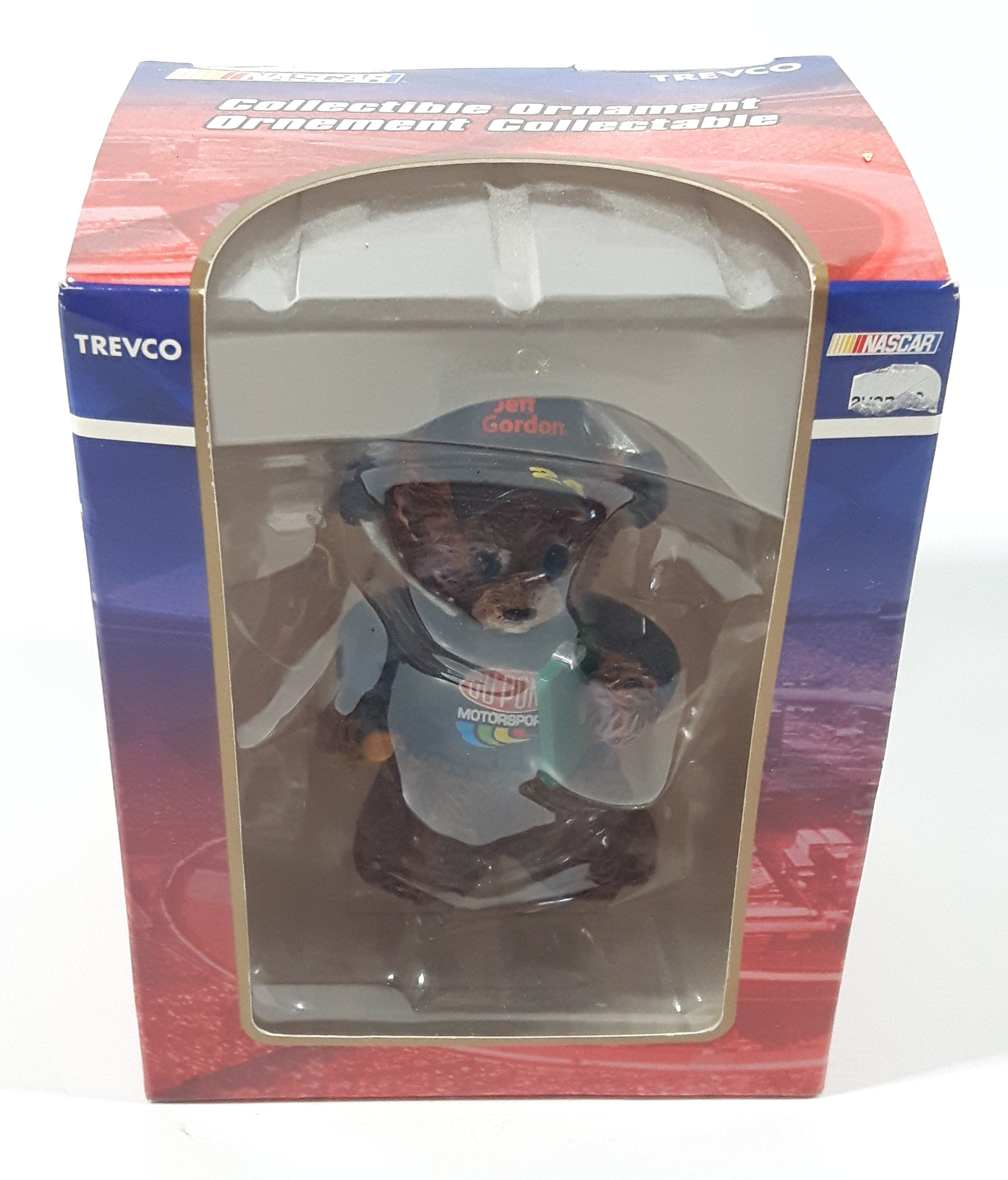 2006 Trevco NASCAR Dupont Motorsports #24 Jeff Gordon Brown Teddy Bear Resin Christmas Ornament New in Box 2