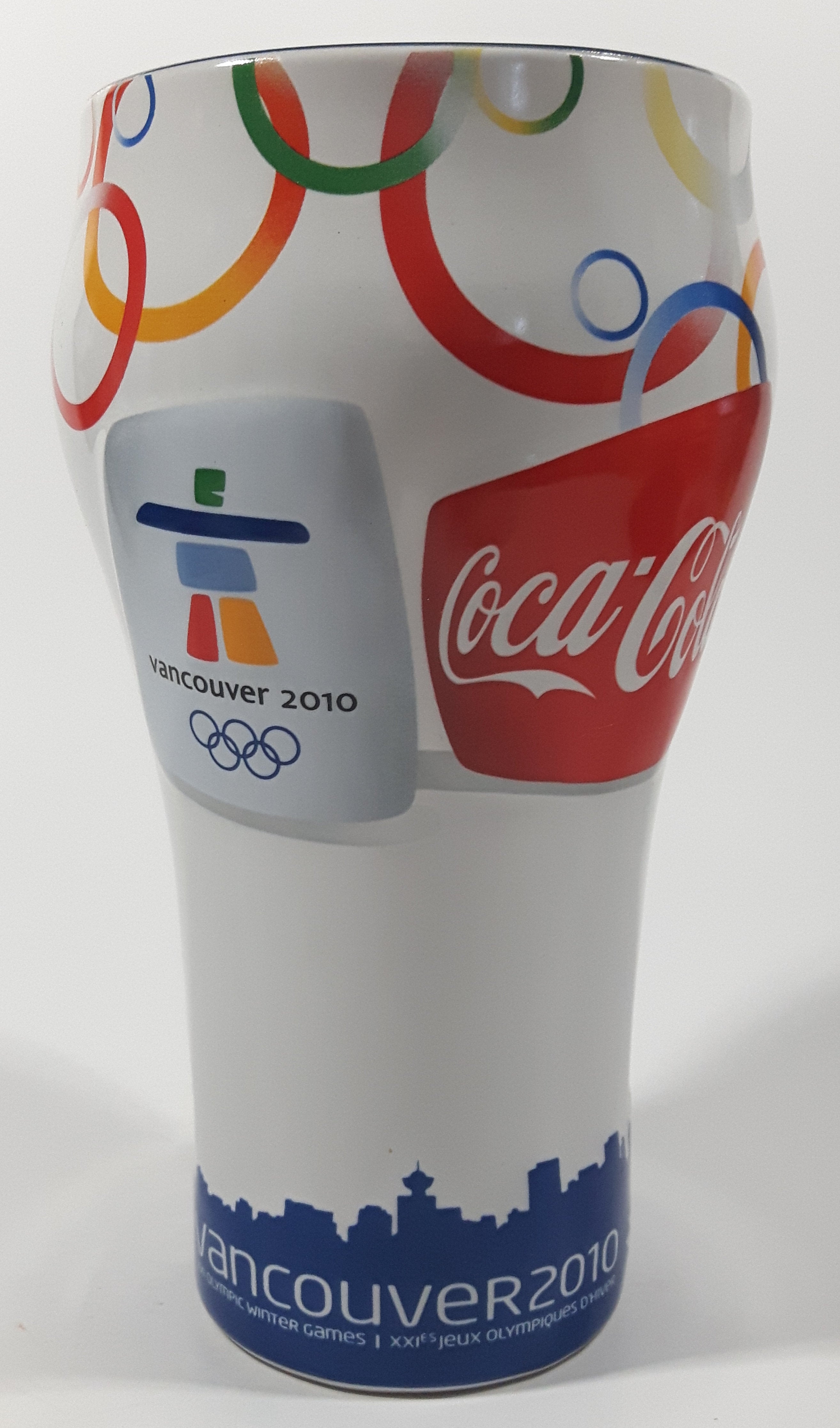Coca Cola Vancouver 2010 Olympics 6 1/2" Tall Embossed Ceramic Cup 2