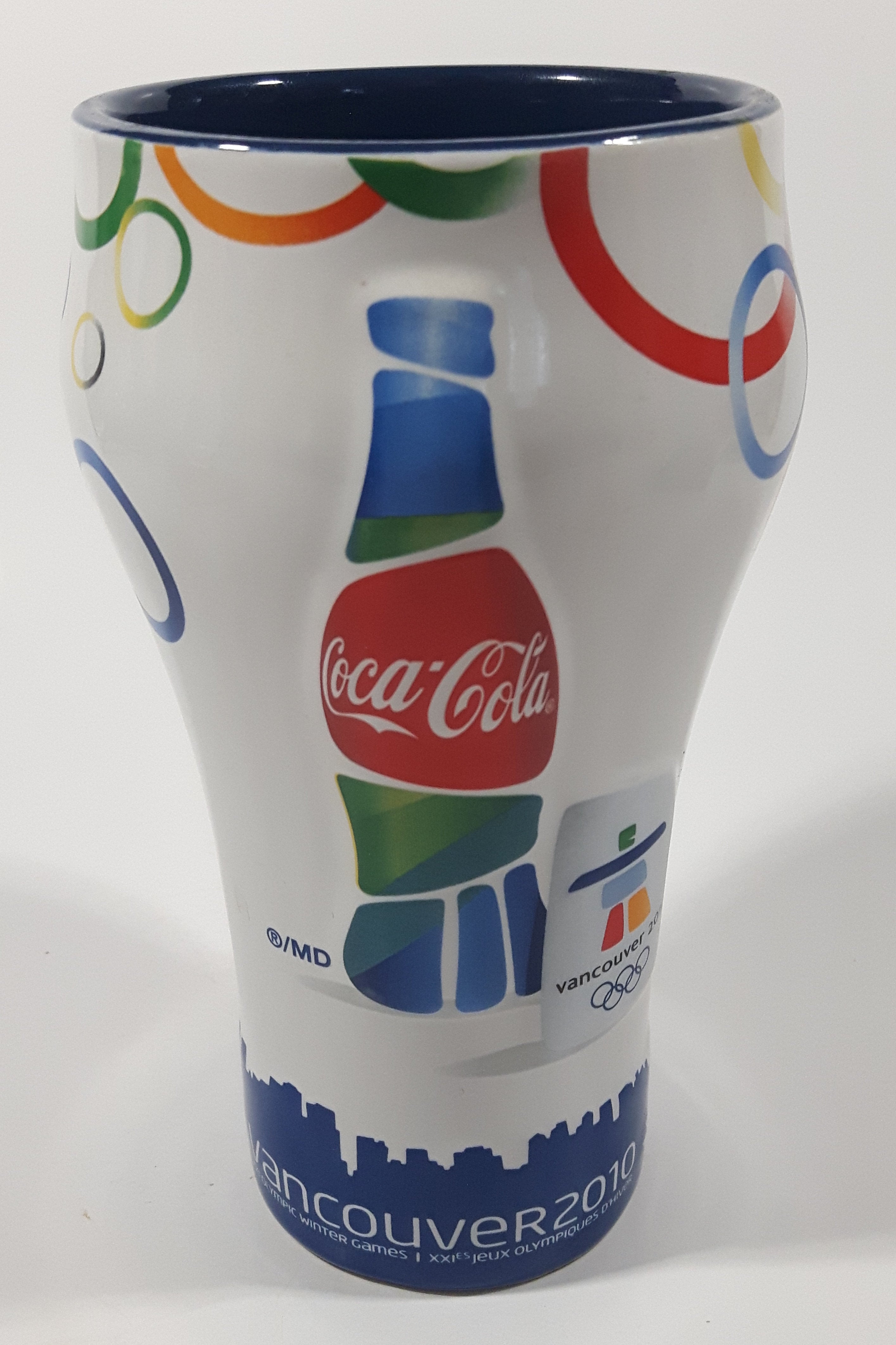 Coca Cola Vancouver 2010 Olympics 6 1/2" Tall Embossed Ceramic Cup 6