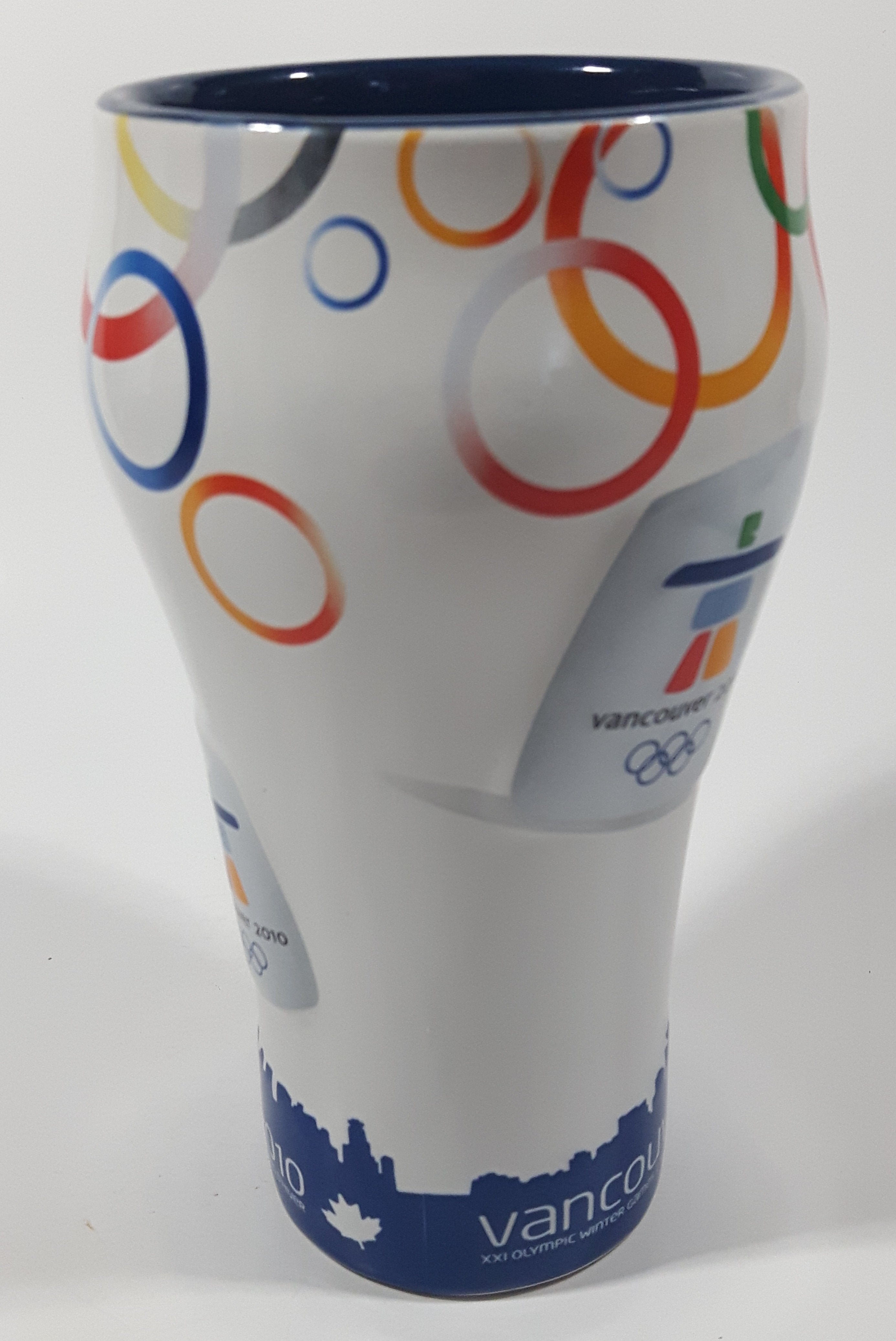 Coca Cola Vancouver 2010 Olympics 6 1/2" Tall Embossed Ceramic Cup 9