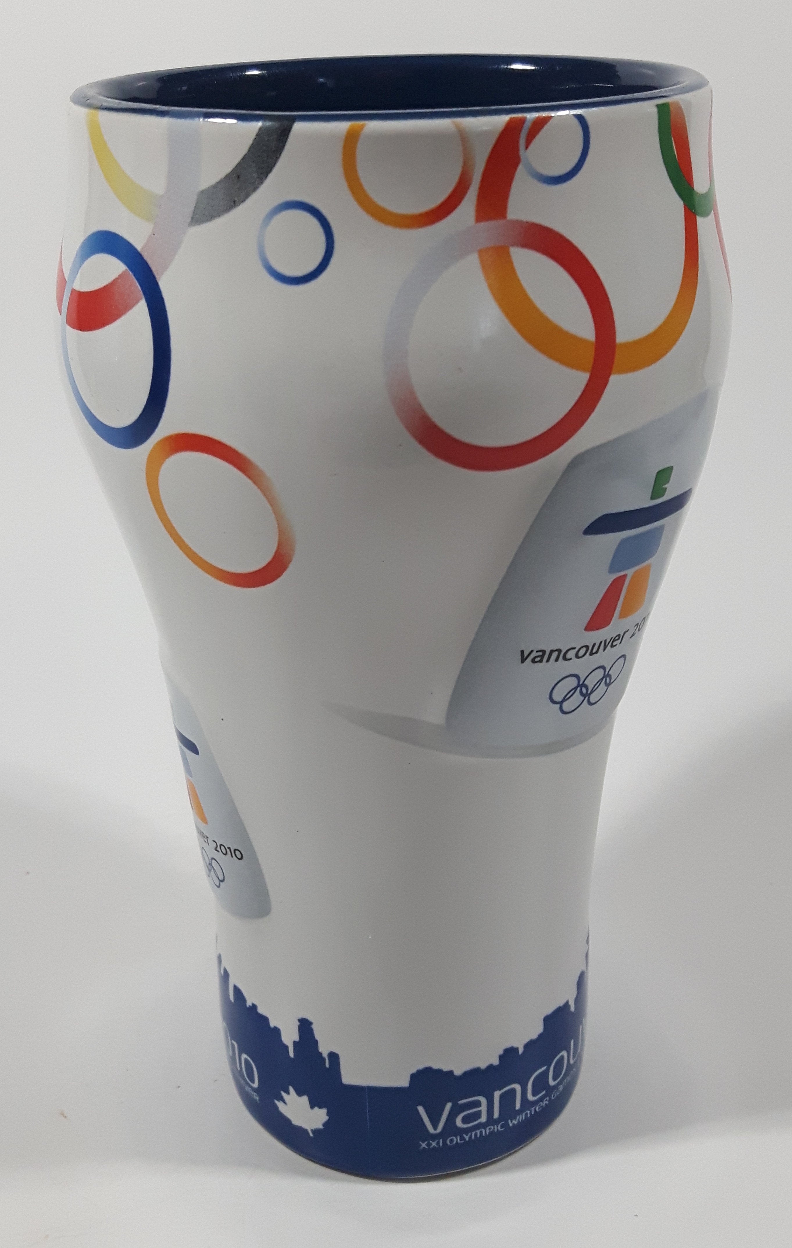 Coca Cola Vancouver 2010 Olympics 6 1/2" Tall Embossed Ceramic Cup 10