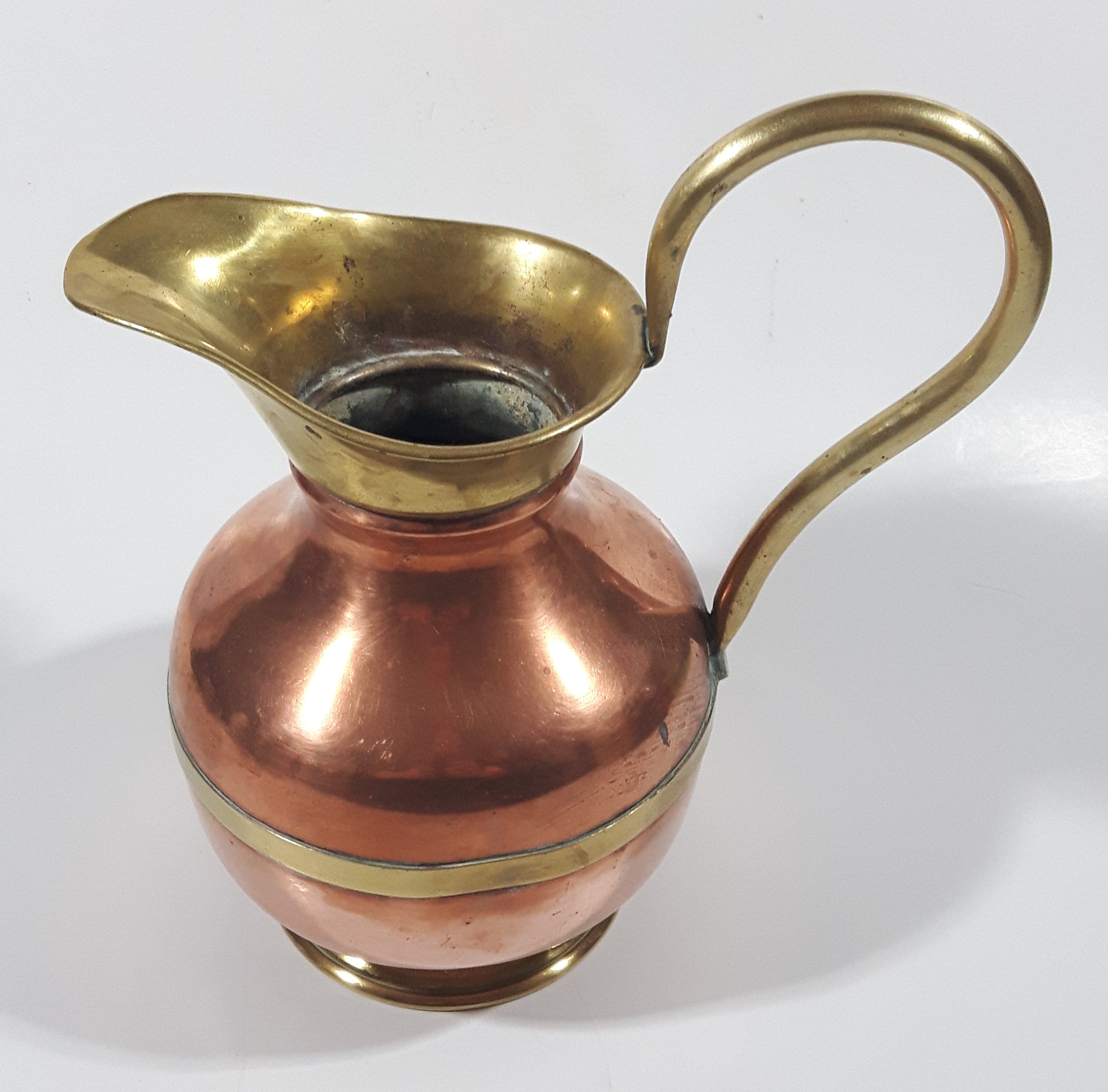 Vintage Brass and Copper Pitcher Ewer Jug 2