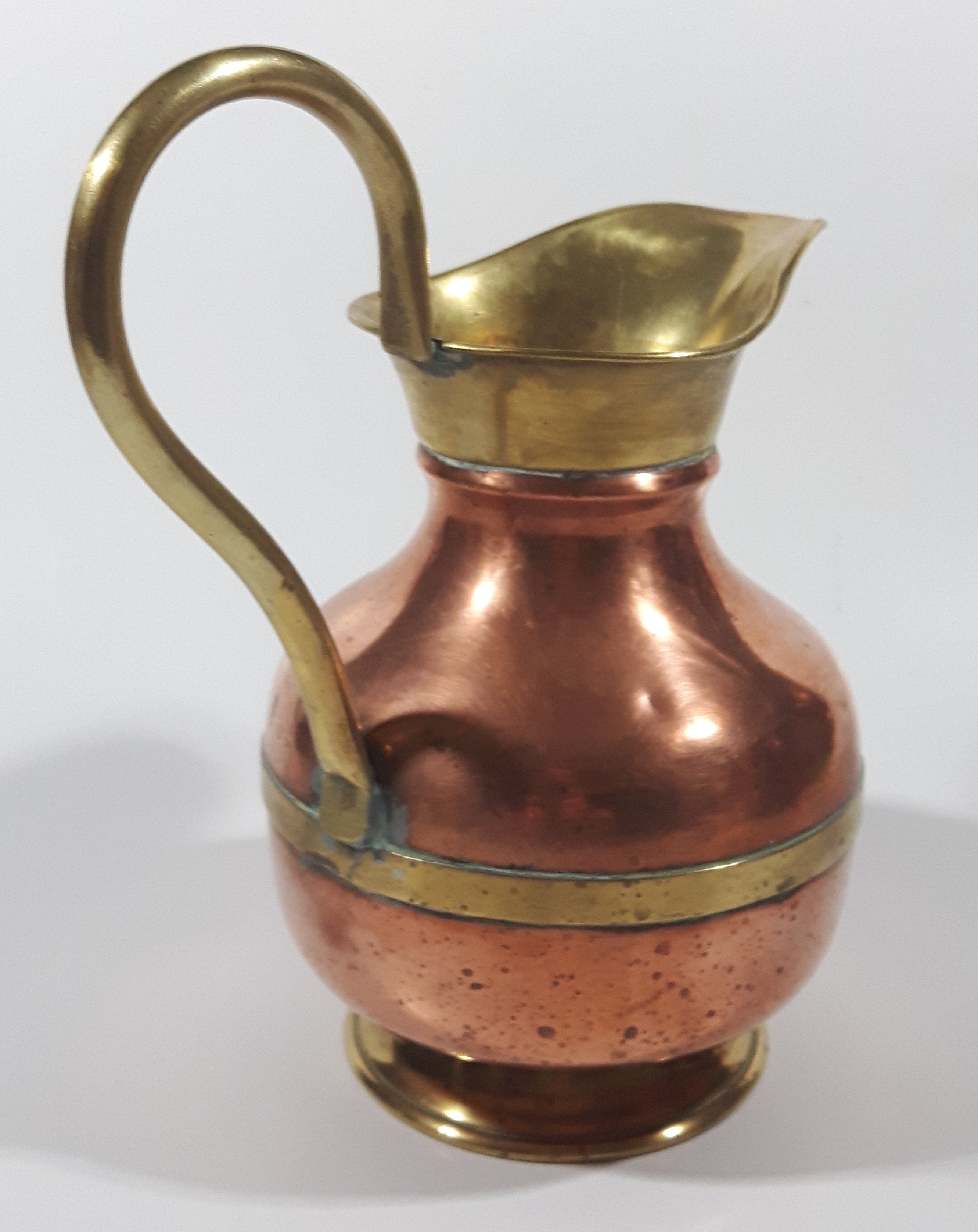 Vintage Brass and Copper Pitcher Ewer Jug 6