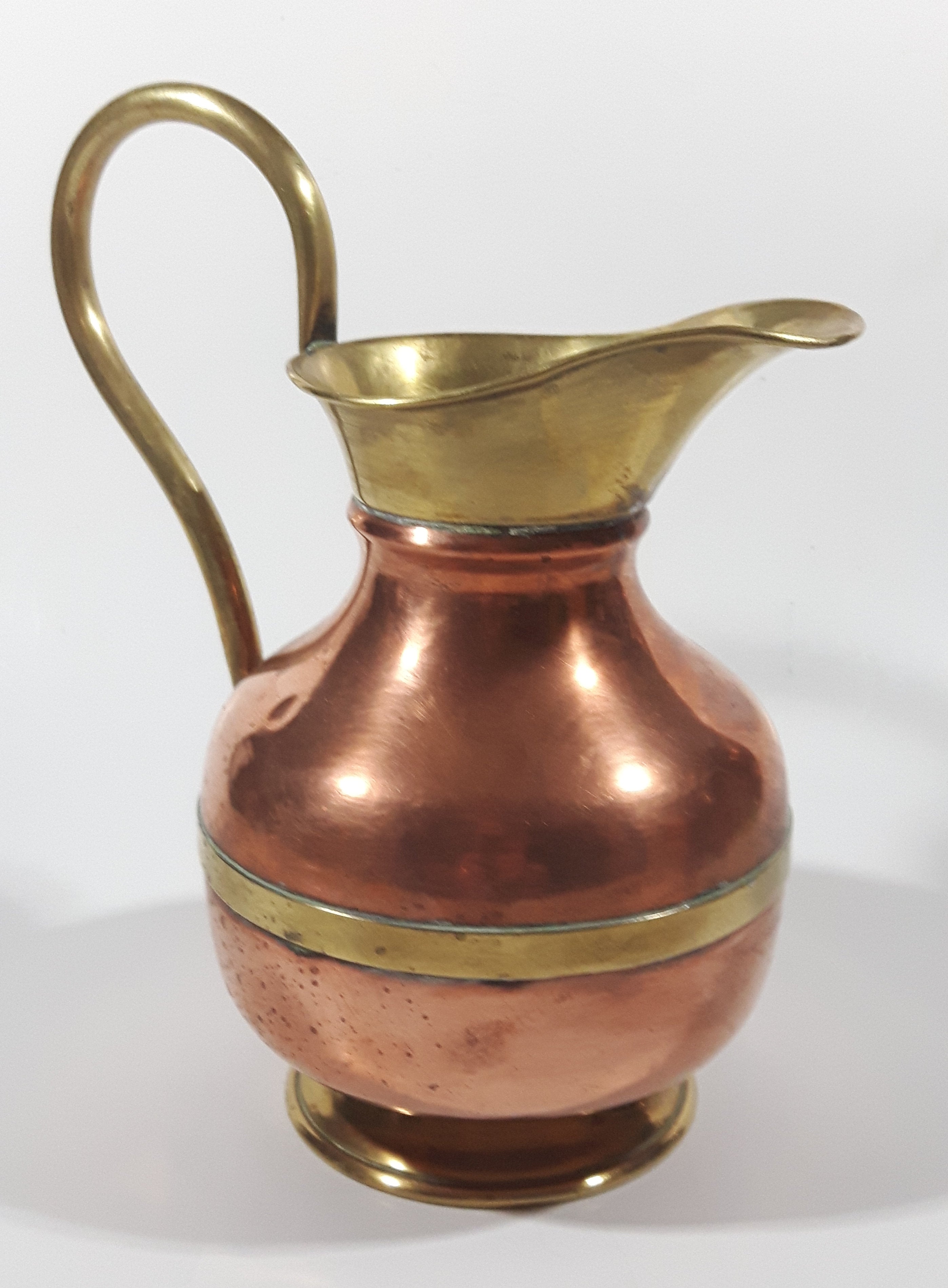 Vintage Brass and Copper Pitcher Ewer Jug 8
