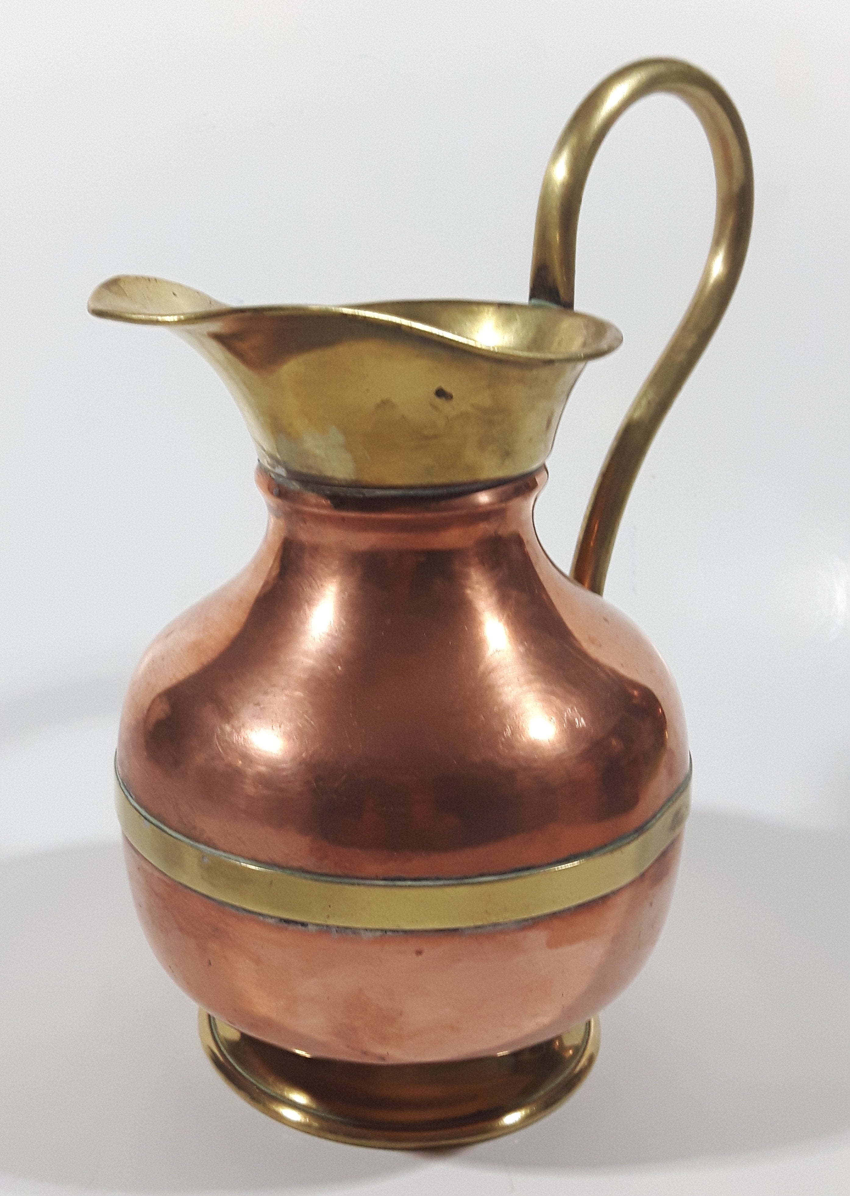 Vintage Brass and Copper Pitcher Ewer Jug 10