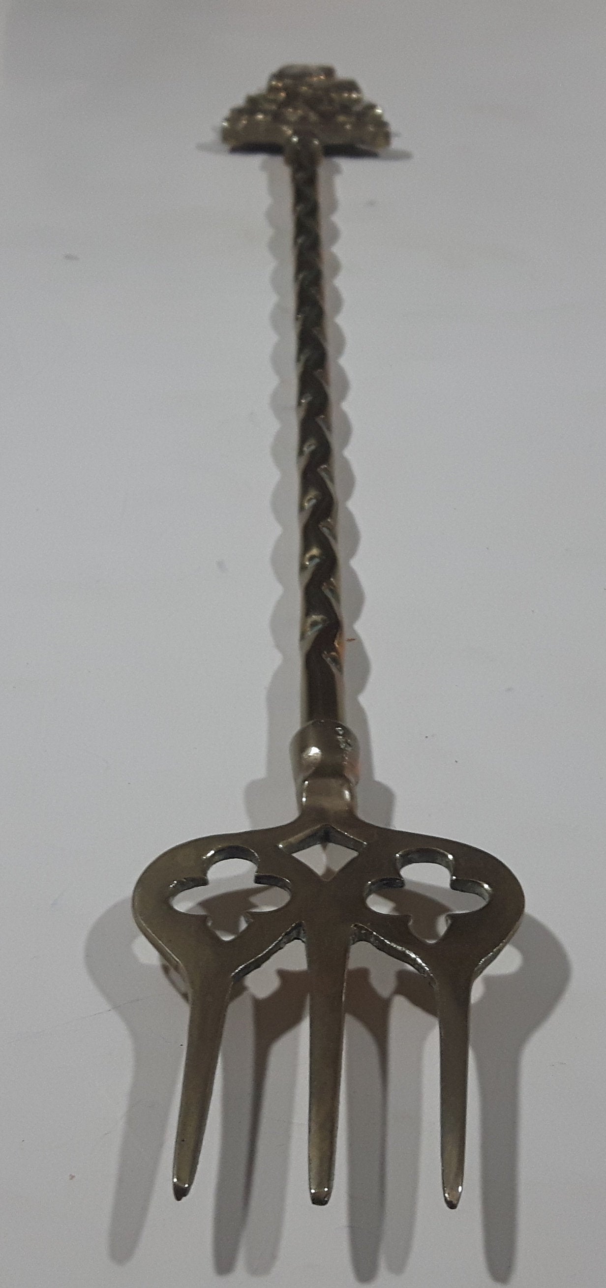 Antique John Peel Huntsman on Horse with Fox Hounds Hunting Dogs 19 1/2" Solid Brass Toasting Fork 2