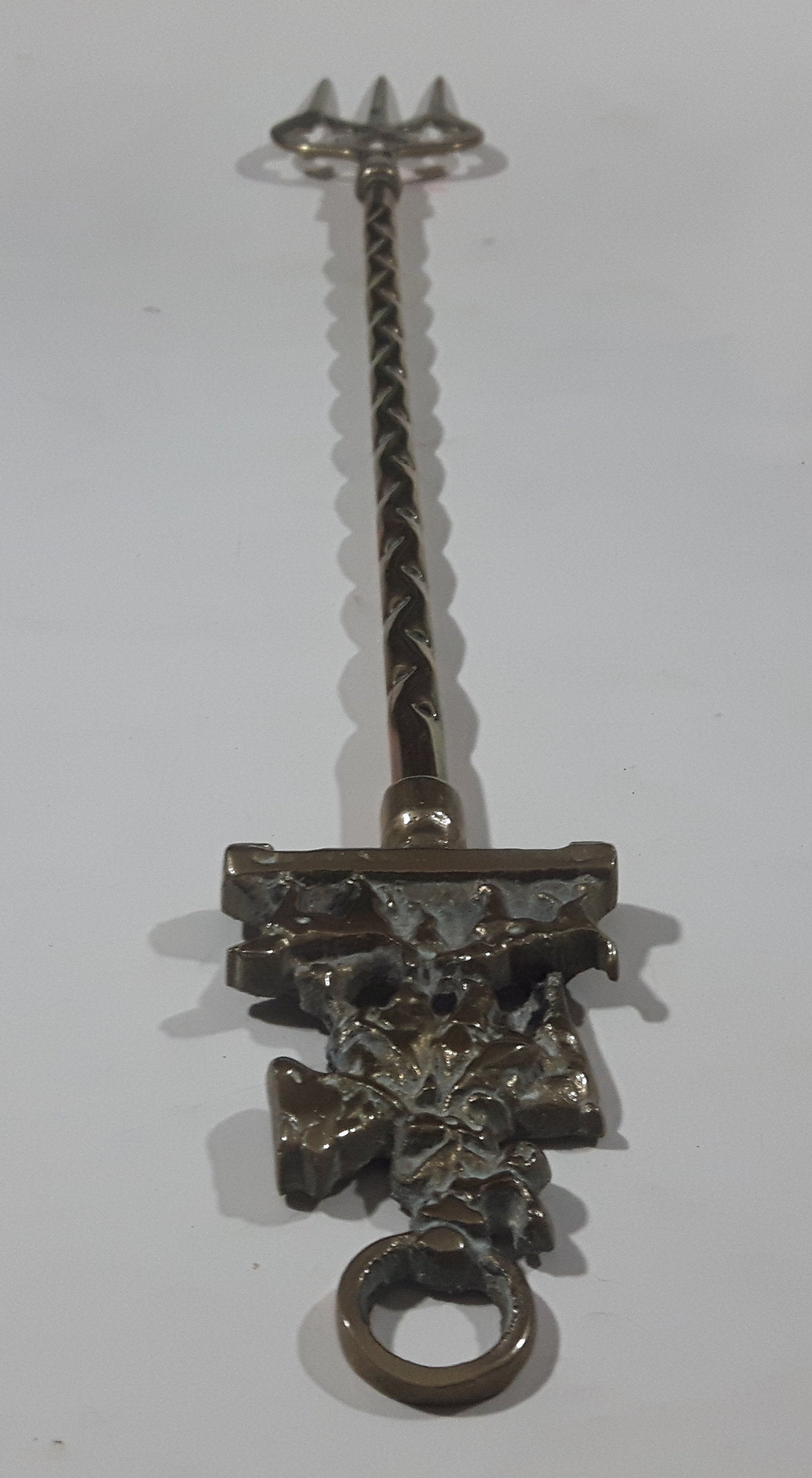 Antique John Peel Huntsman on Horse with Fox Hounds Hunting Dogs 19 1/2" Solid Brass Toasting Fork 5