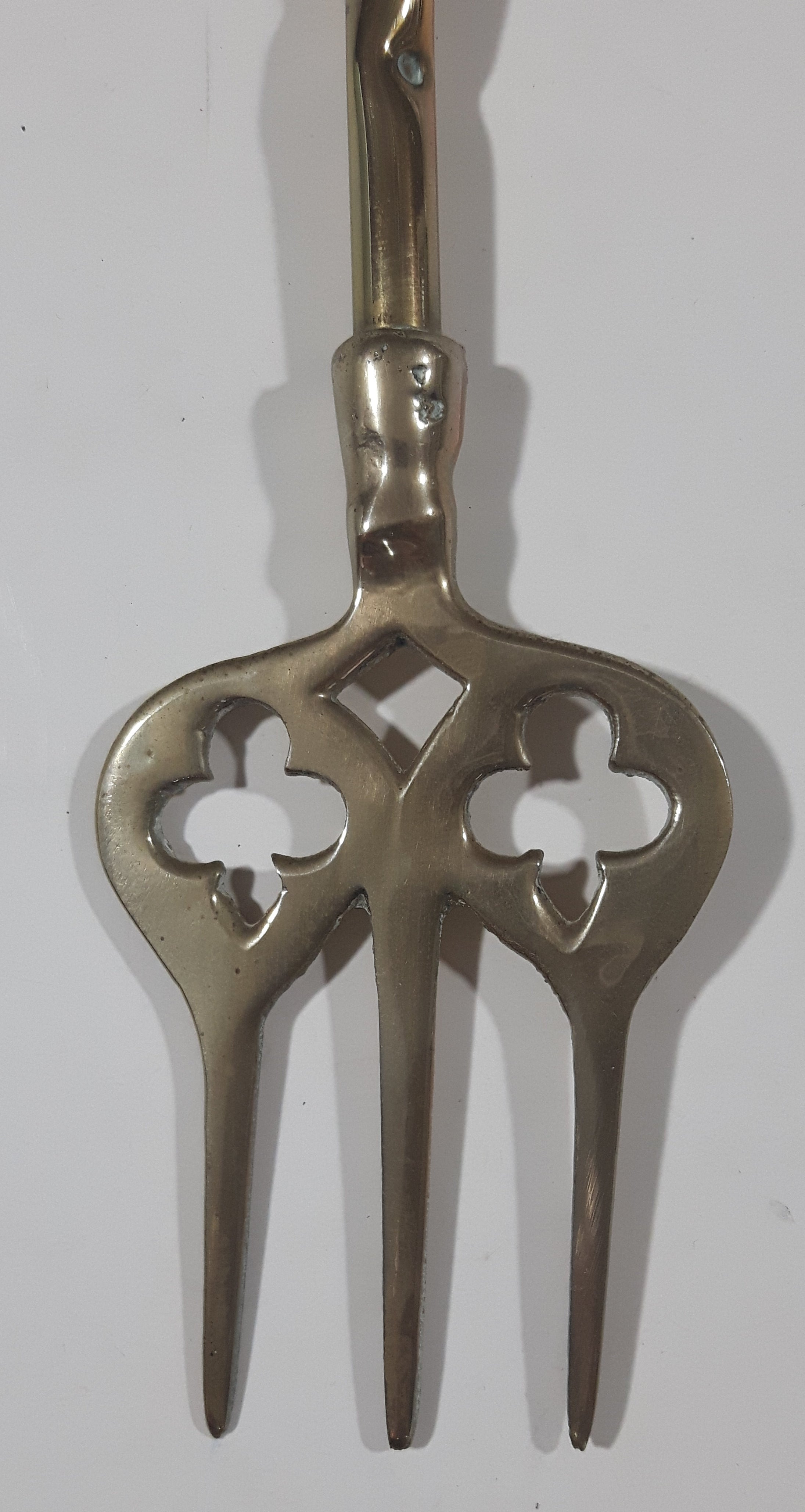Antique John Peel Huntsman on Horse with Fox Hounds Hunting Dogs 19 1/2" Solid Brass Toasting Fork 8