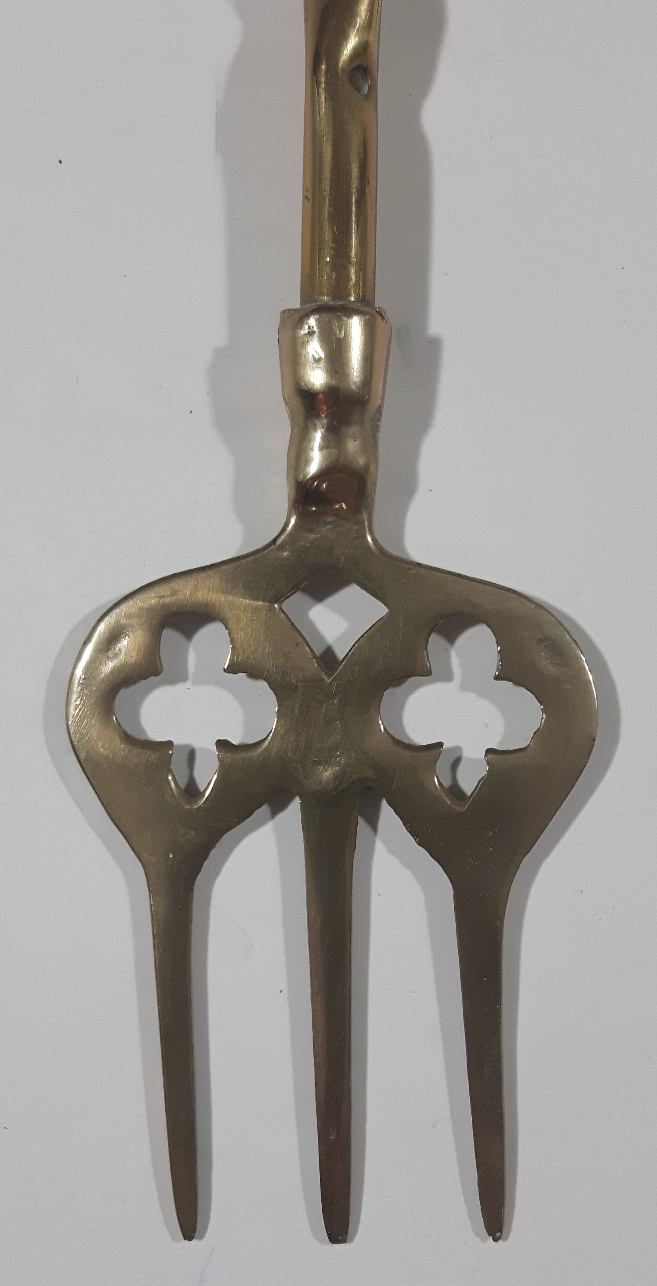 Antique John Peel Huntsman on Horse with Fox Hounds Hunting Dogs 19 1/2" Solid Brass Toasting Fork 9